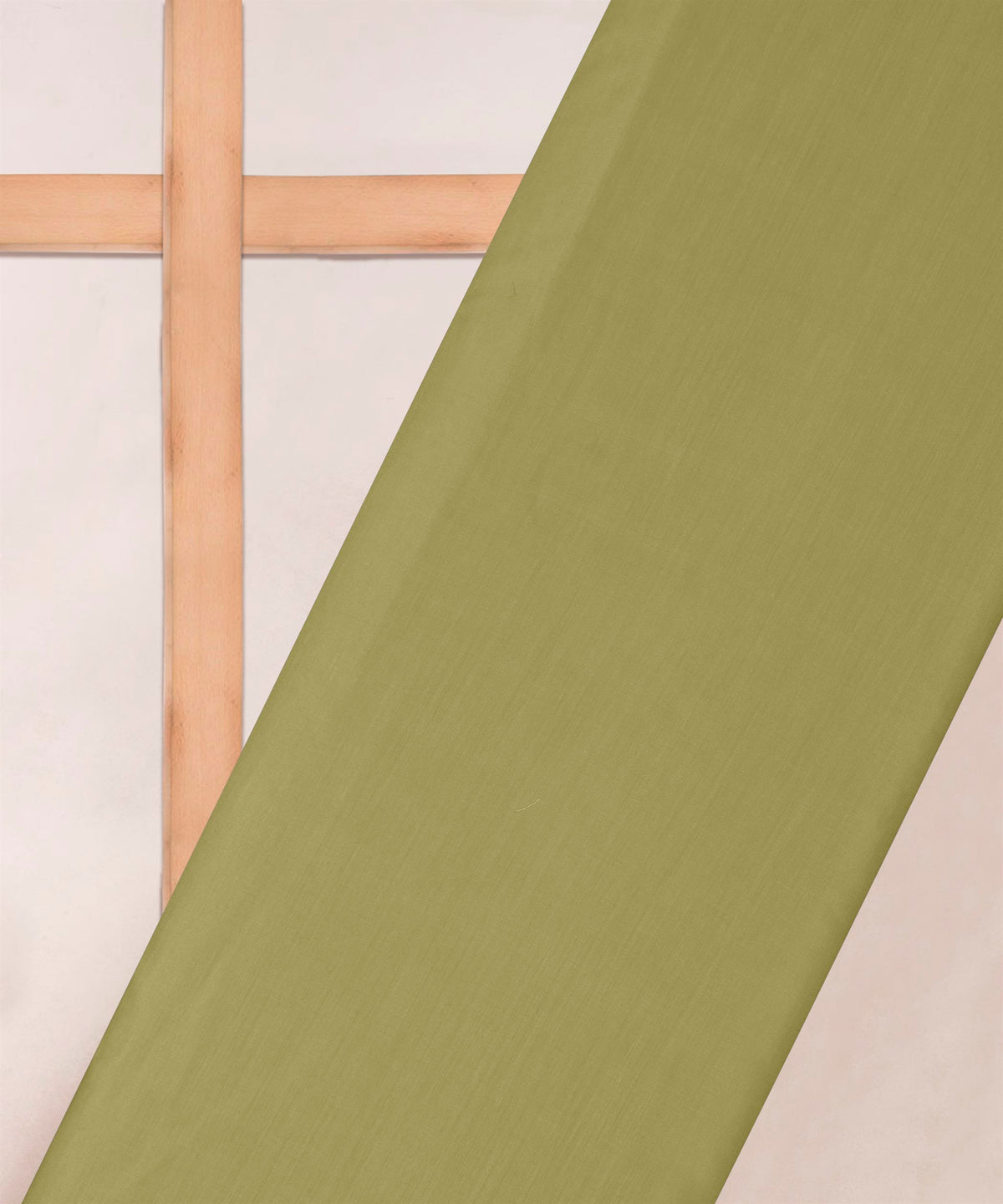 Olive Green Plain Dyed Polyester Muslin Fabric
