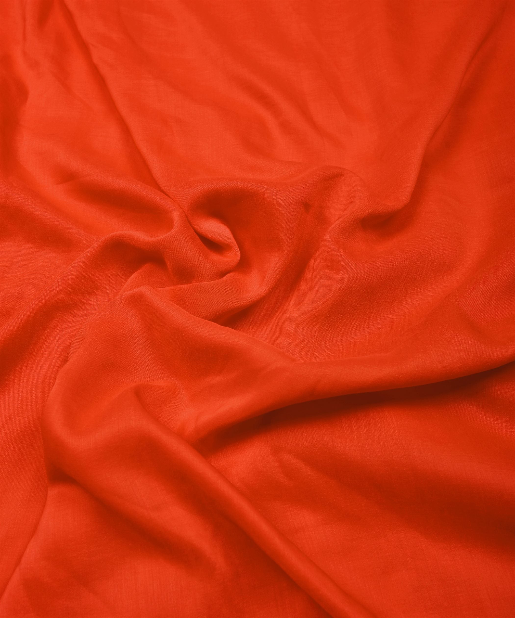 Orange Plain Dyed Polyester Muslin Fabric