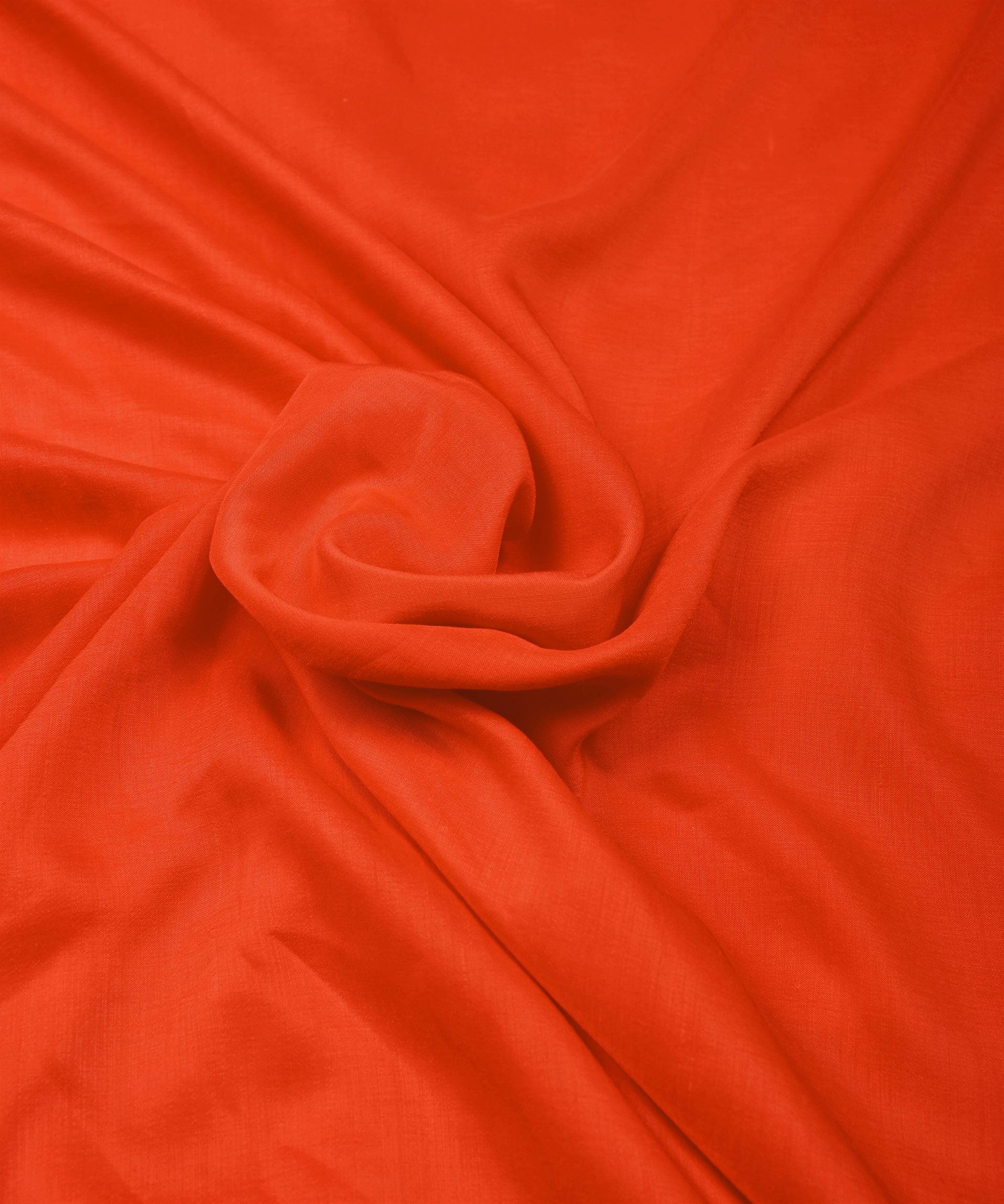 Orange Plain Dyed Polyester Muslin Fabric