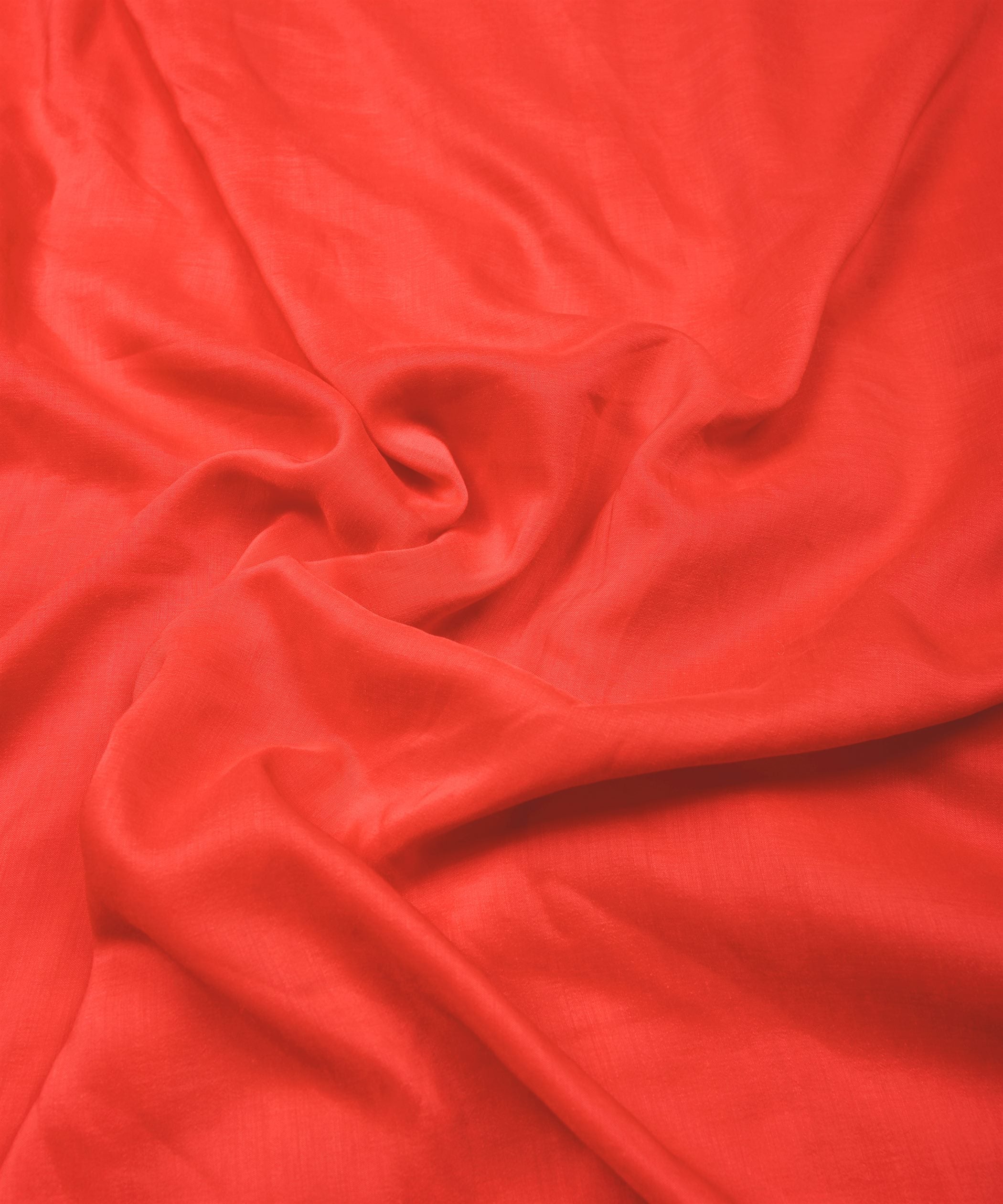 Tomato Red Plain Dyed Polyester Muslin Fabric