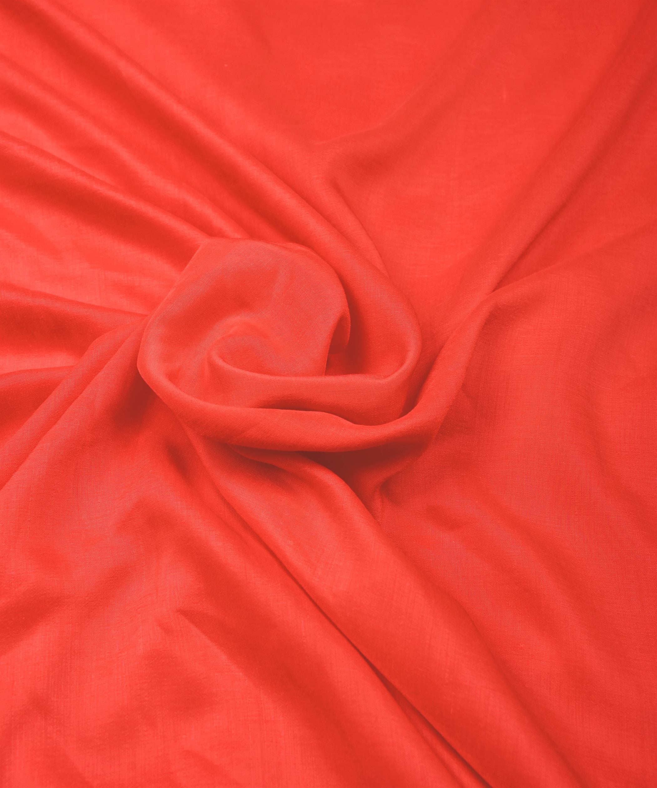 Tomato Red Plain Dyed Polyester Muslin Fabric