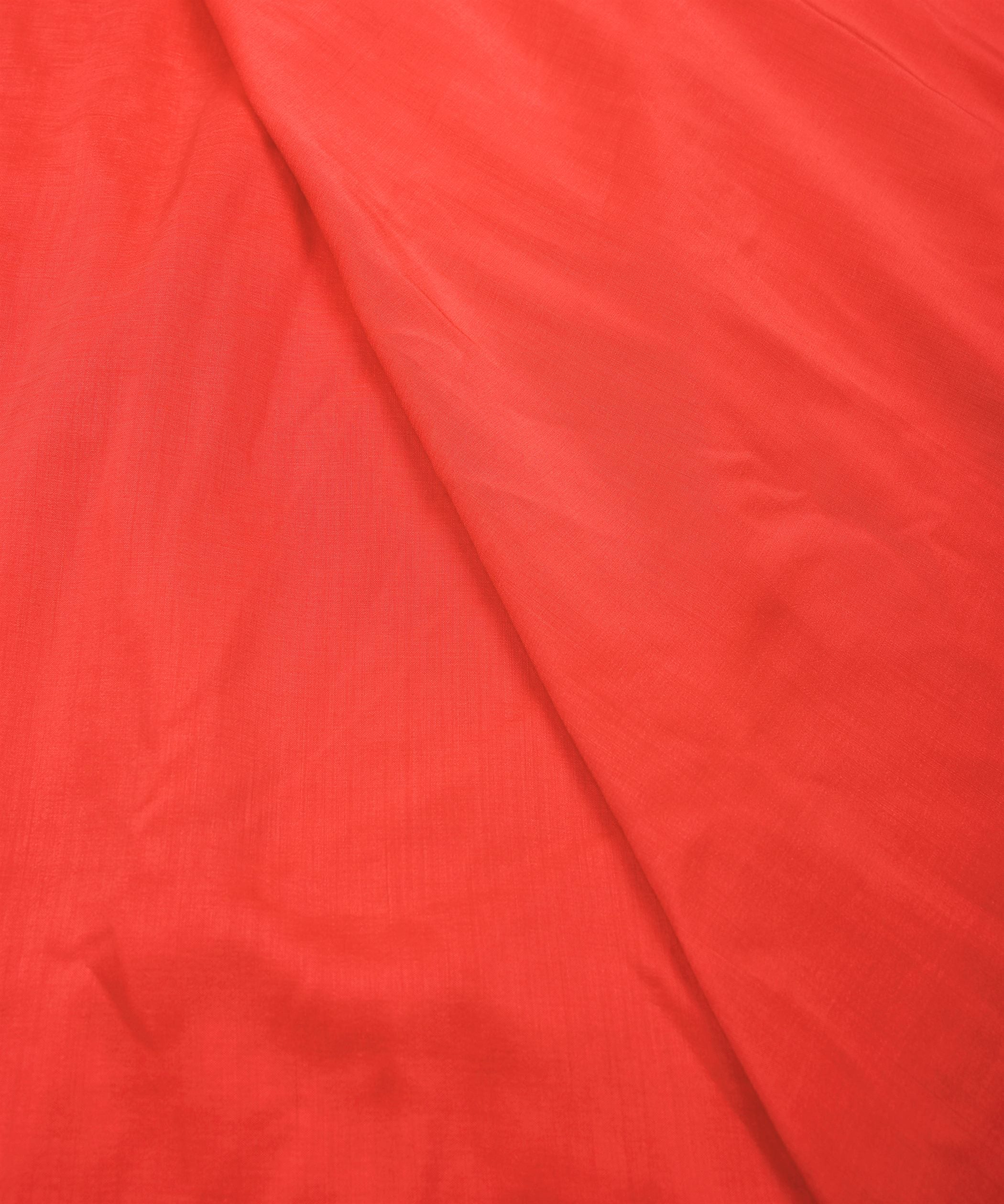 Tomato Red Plain Dyed Polyester Muslin Fabric