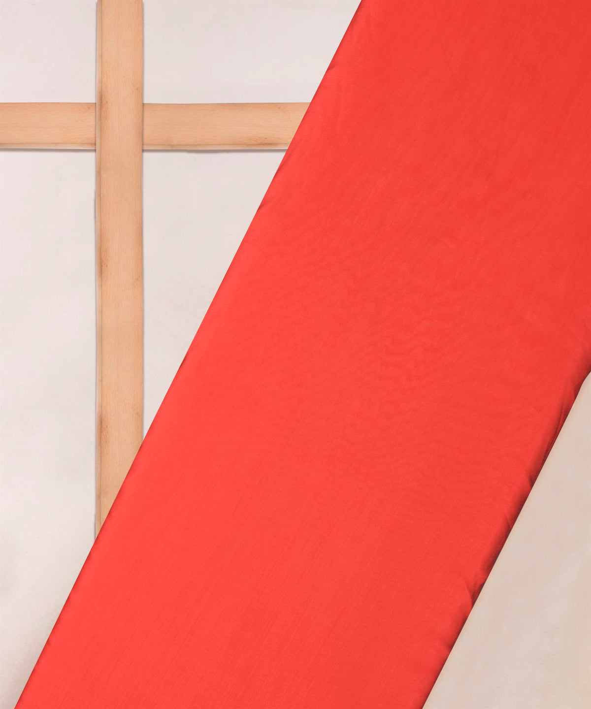 Tomato Red Plain Dyed Polyester Muslin Fabric