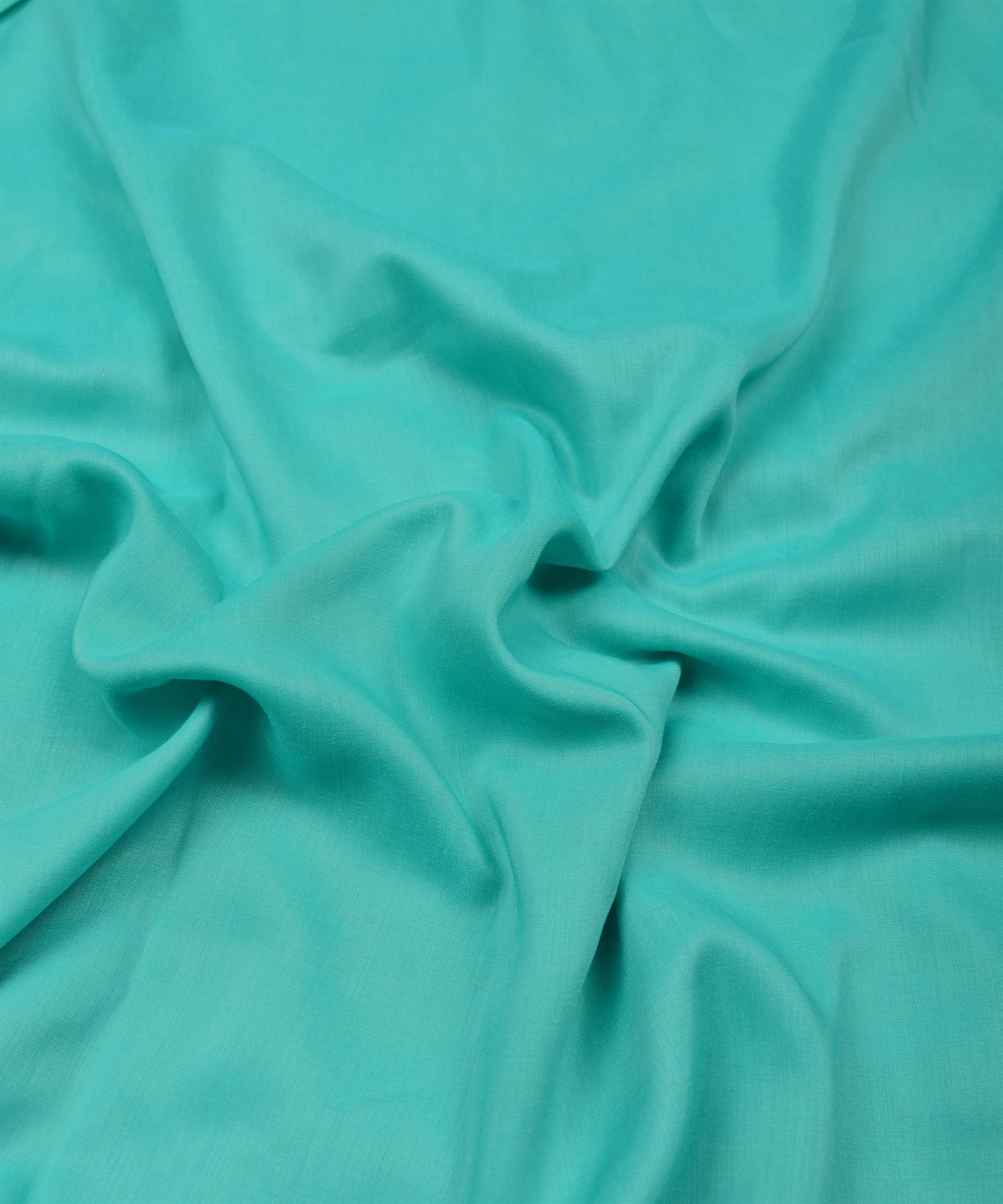 Turquoise Plain Dyed Polyester Muslin Fabric