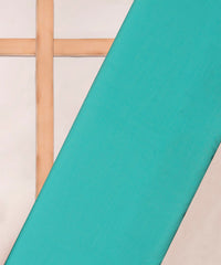 Turquoise Plain Dyed Polyester Muslin Fabric