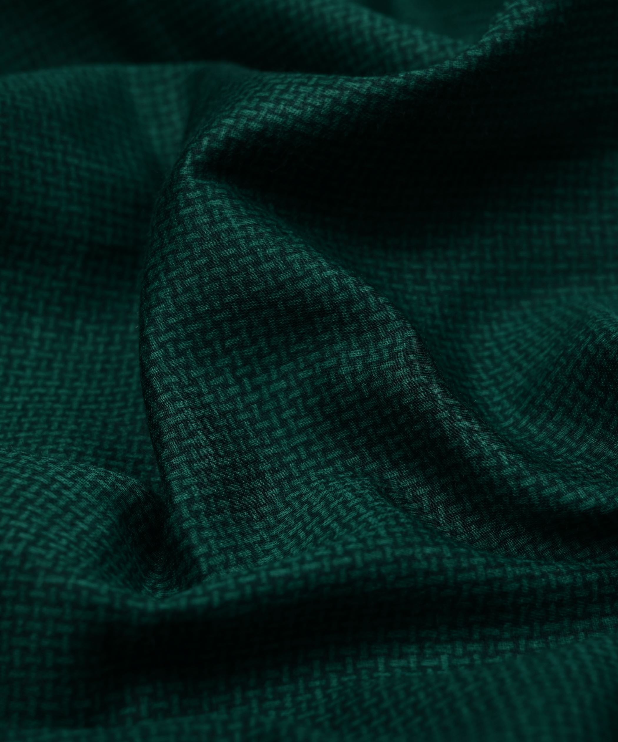 Dark Green Printed Cotton Satin fabric-1