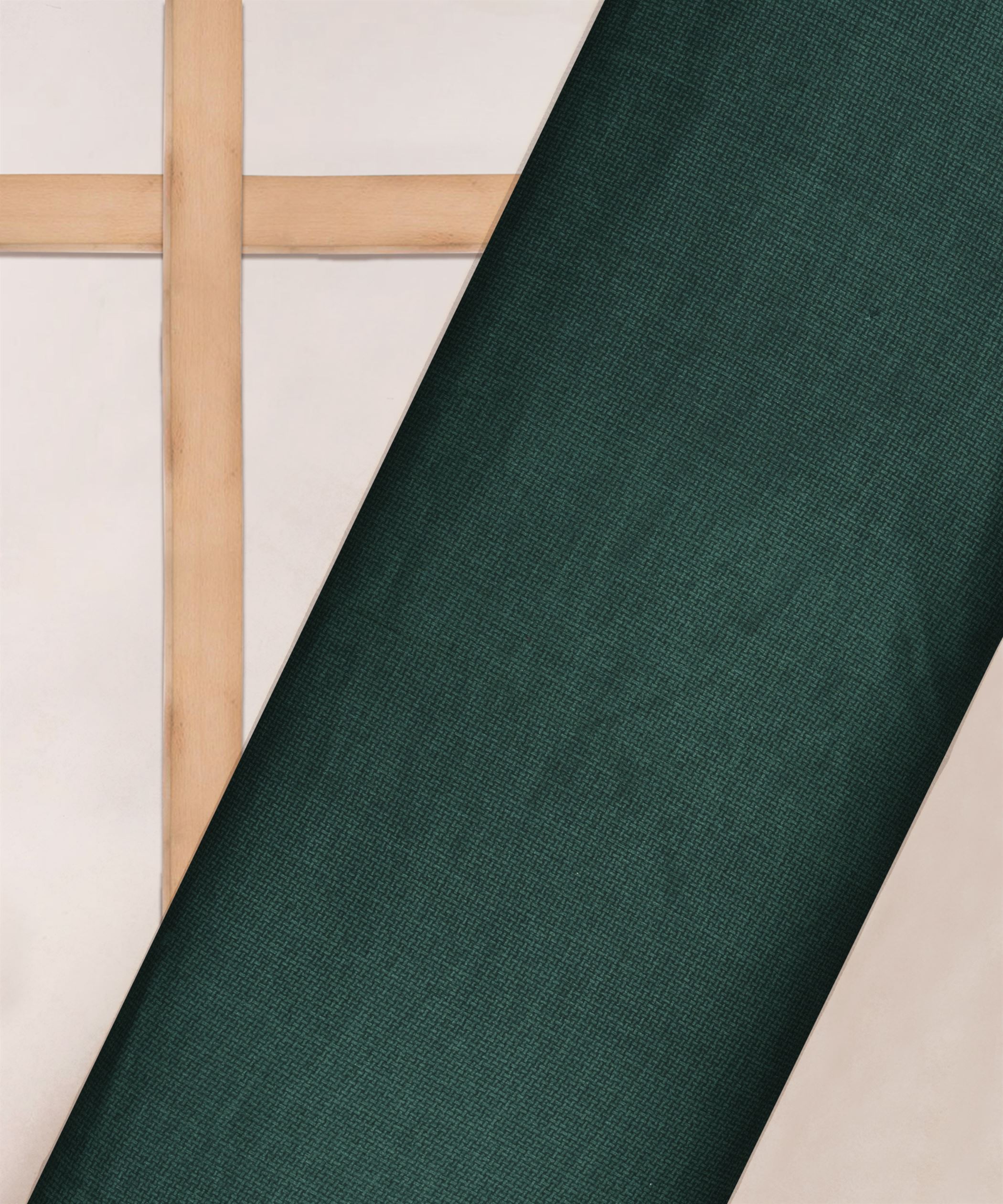 Dark Green Printed Cotton Satin fabric-1