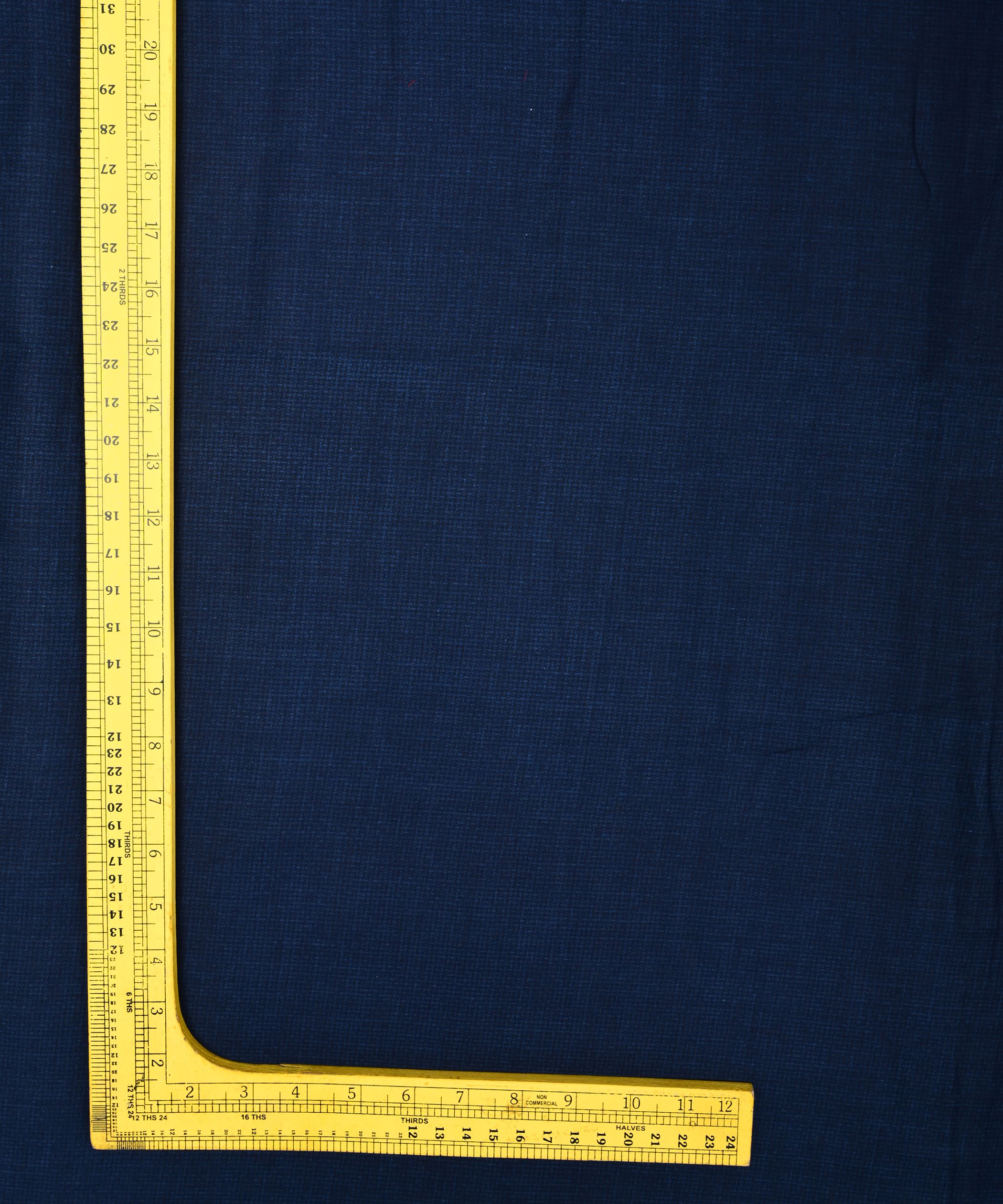 Navy Blue Printed Cotton Satin fabric-1