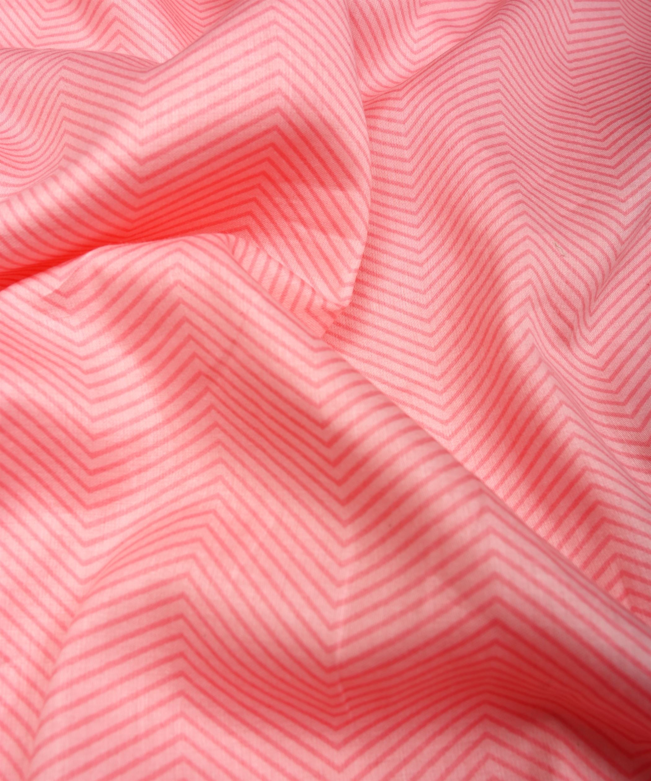 Pink Printed Cotton Satin fabric-2