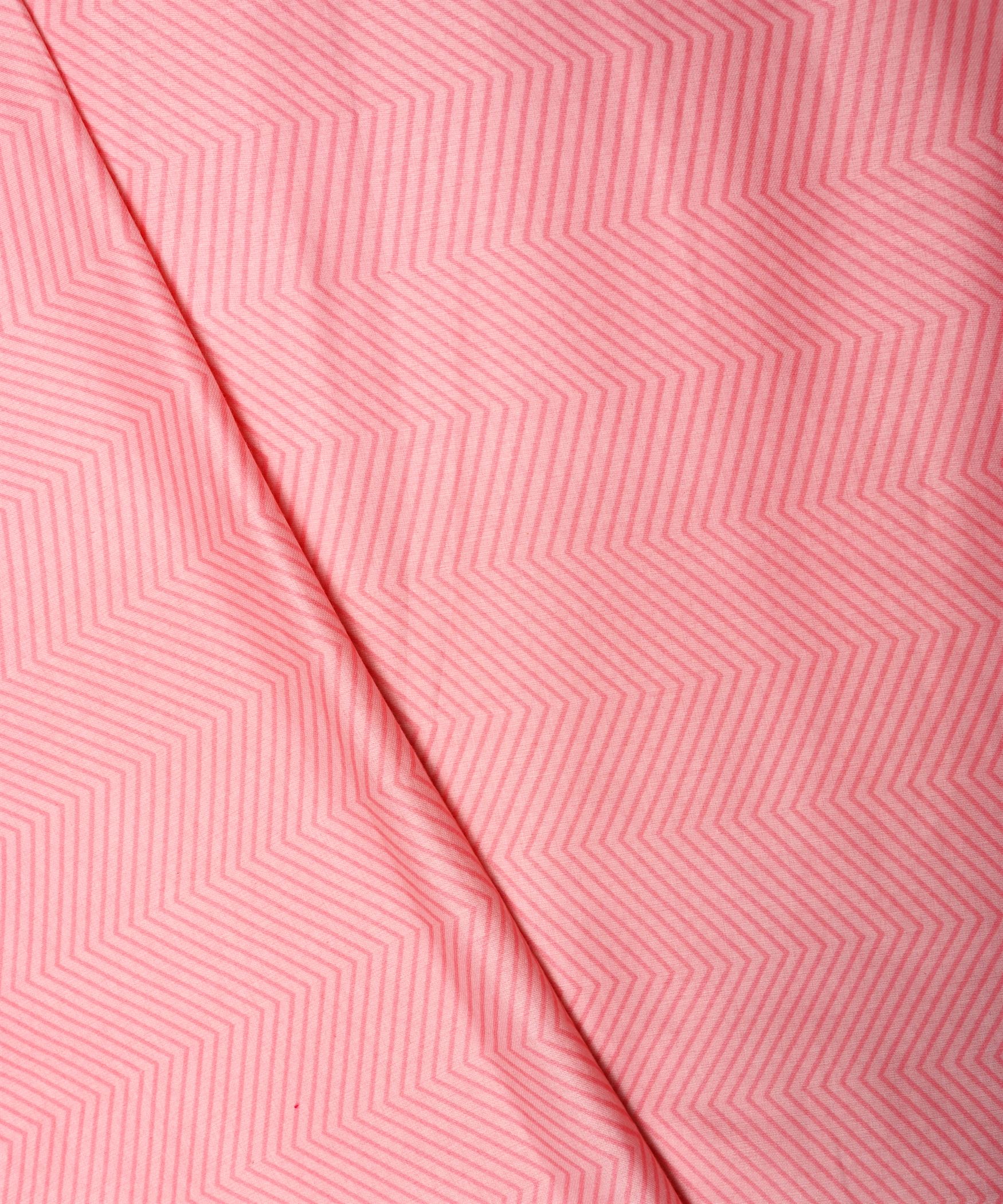 Pink Printed Cotton Satin fabric-2