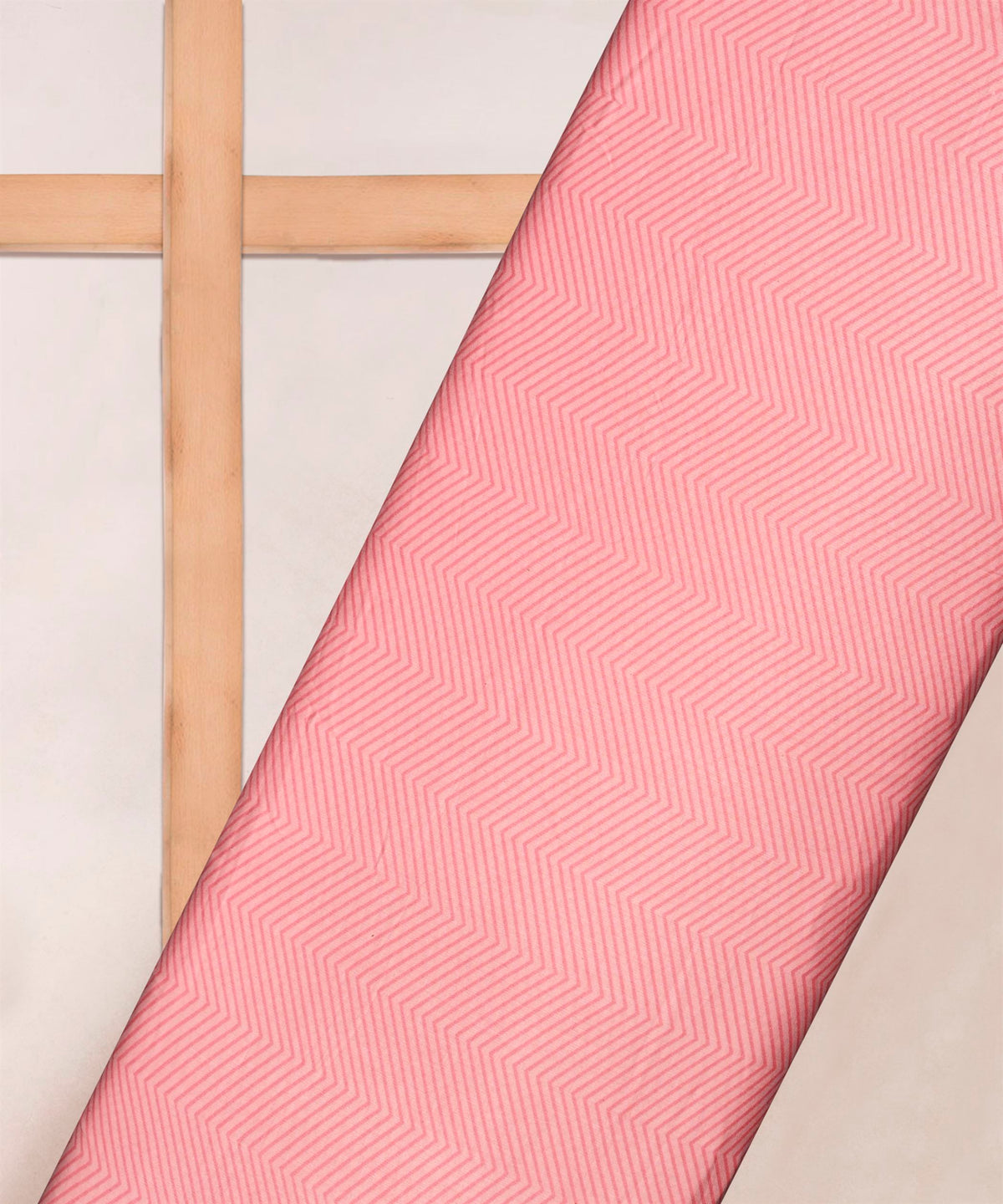 Pink Printed Cotton Satin fabric-2