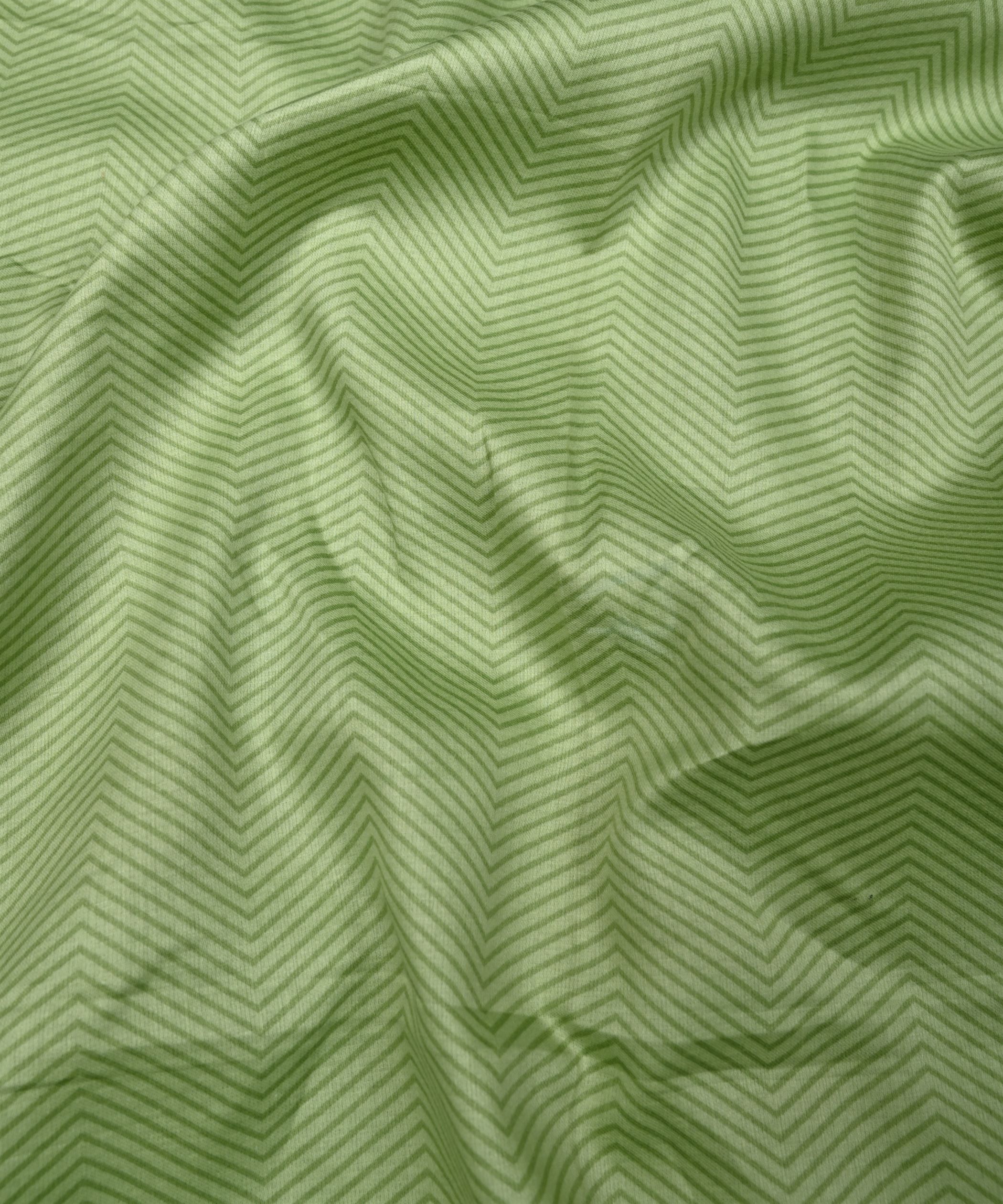 Pista Green Printed Cotton Satin fabric-2