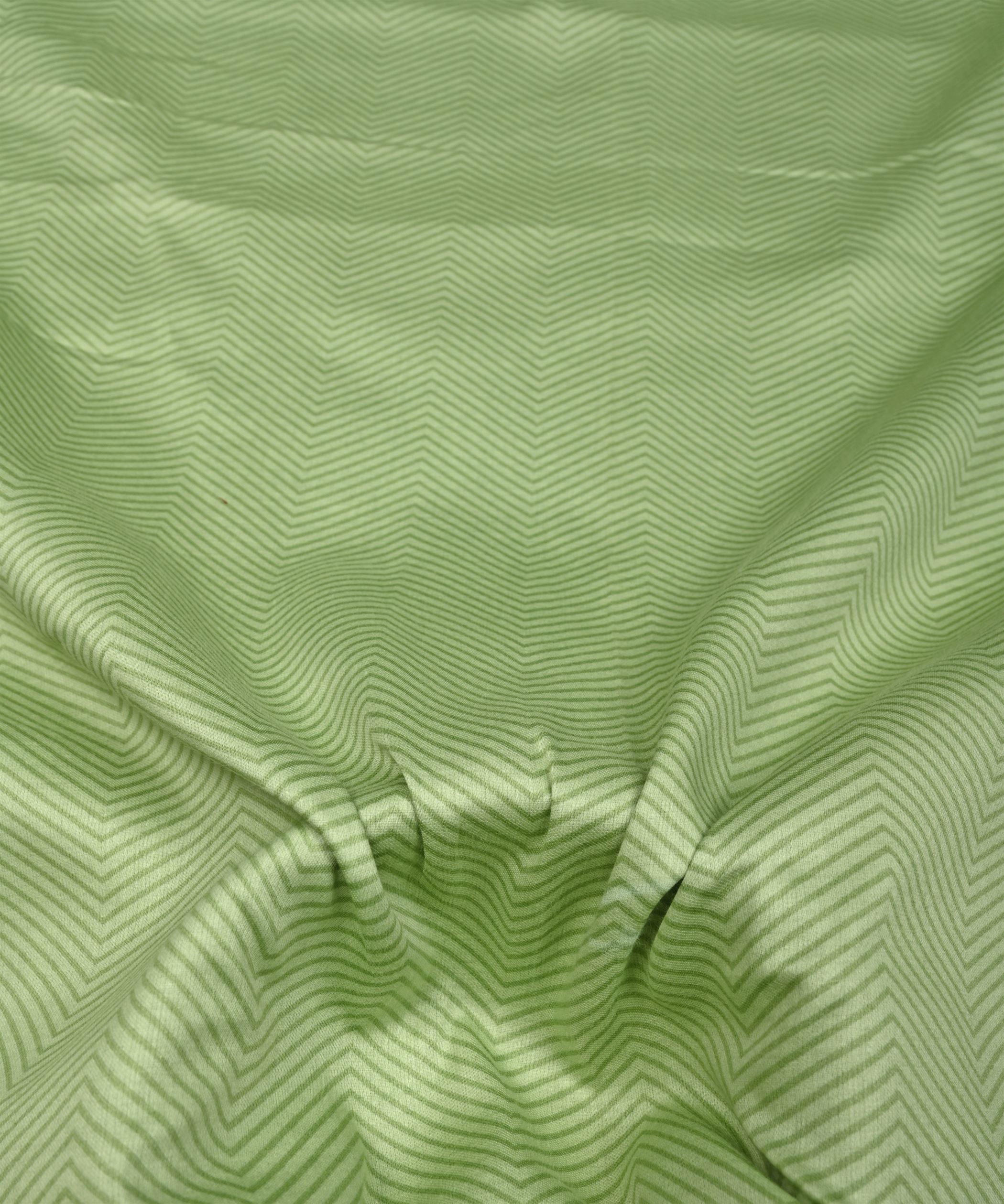 Pista Green Printed Cotton Satin fabric-2