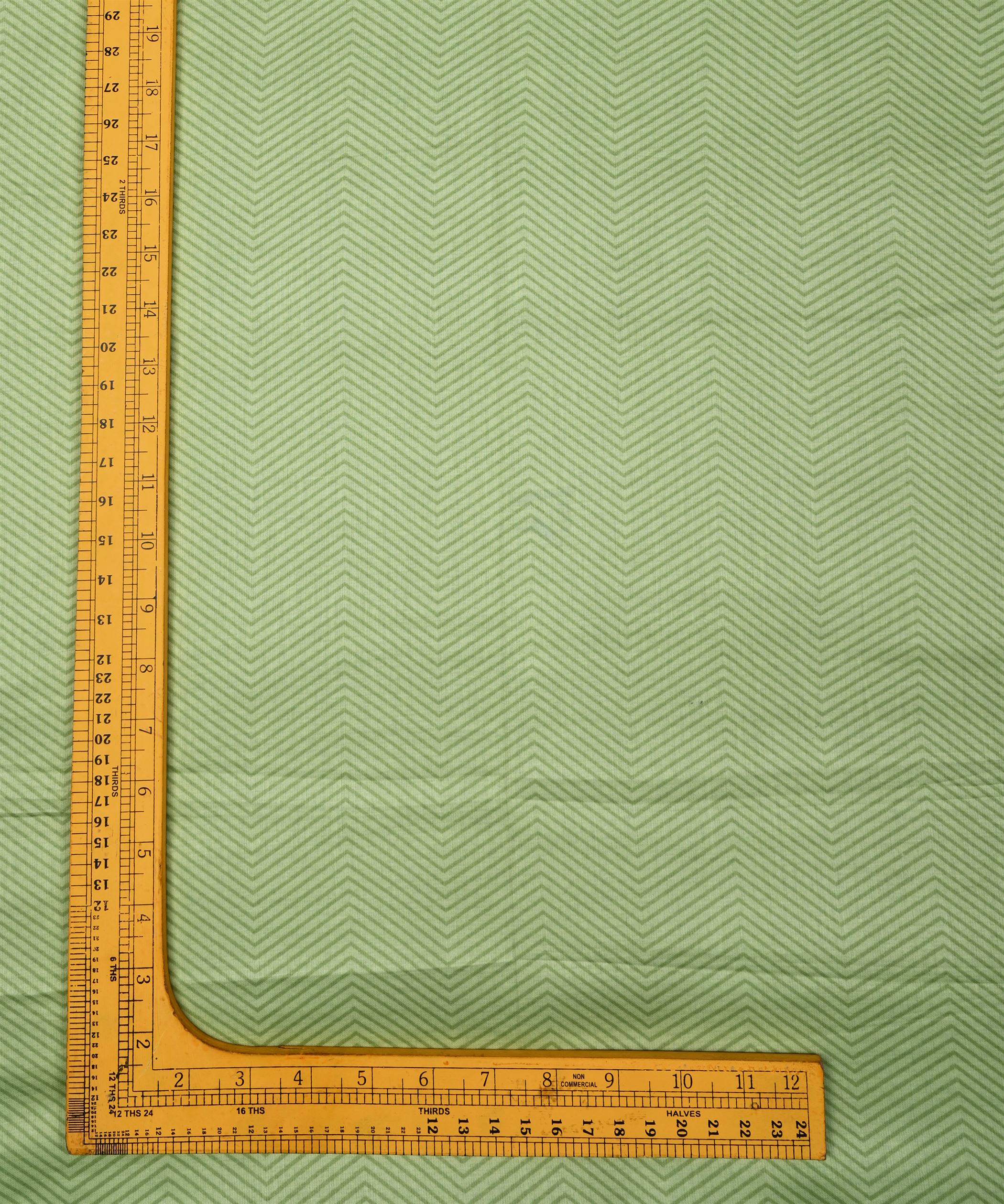 Pista Green Printed Cotton Satin fabric-2