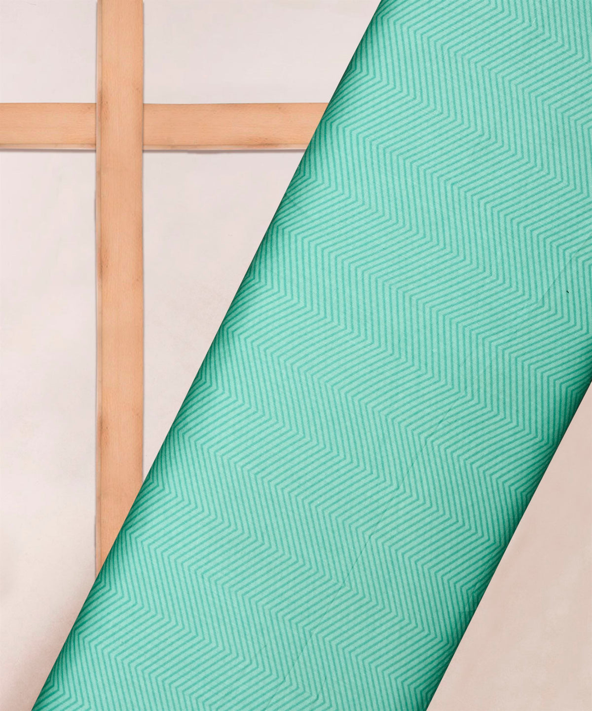 Sea Green Printed Cotton Satin fabric-2