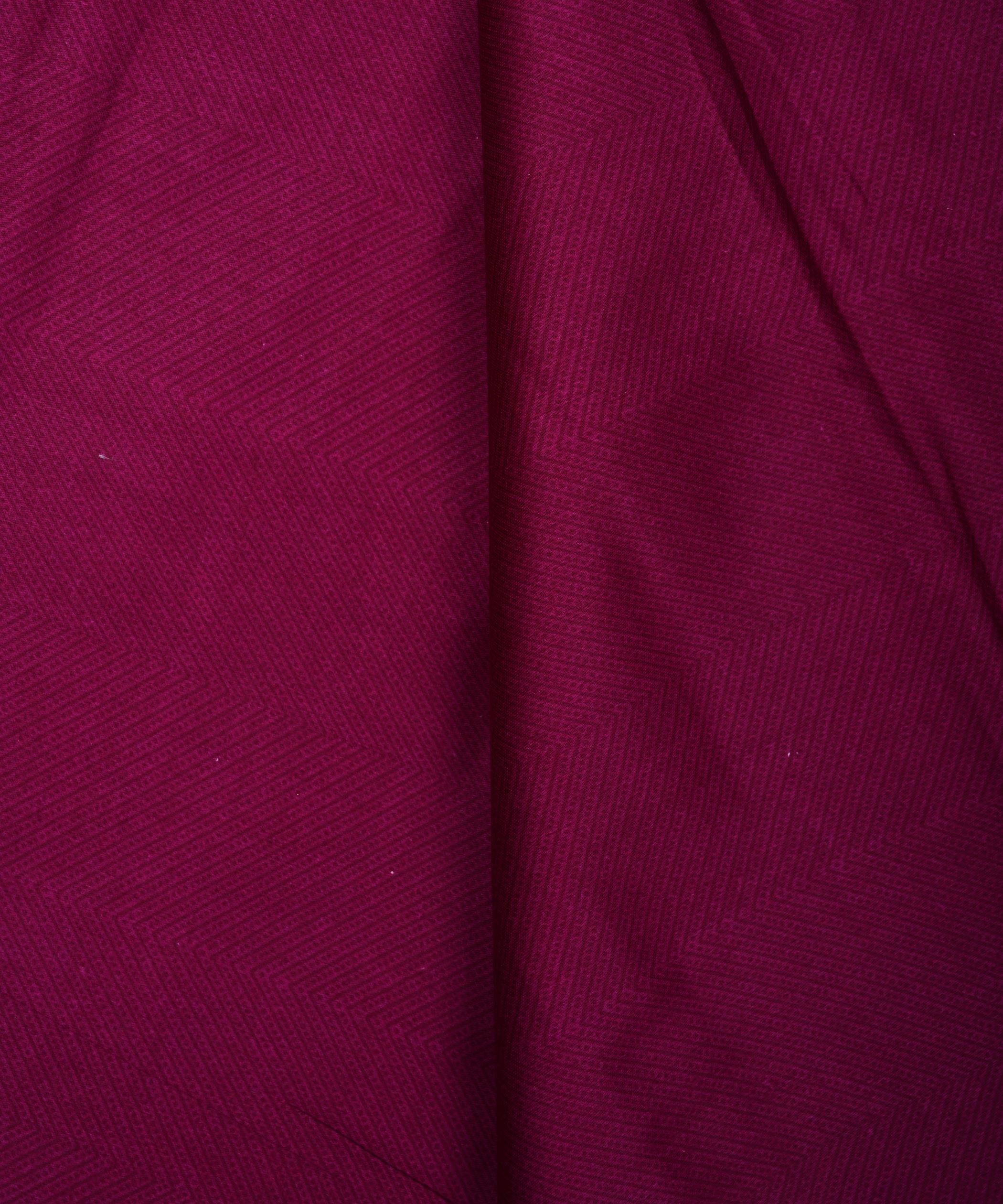 Magenta Printed Cotton Satin fabric-3