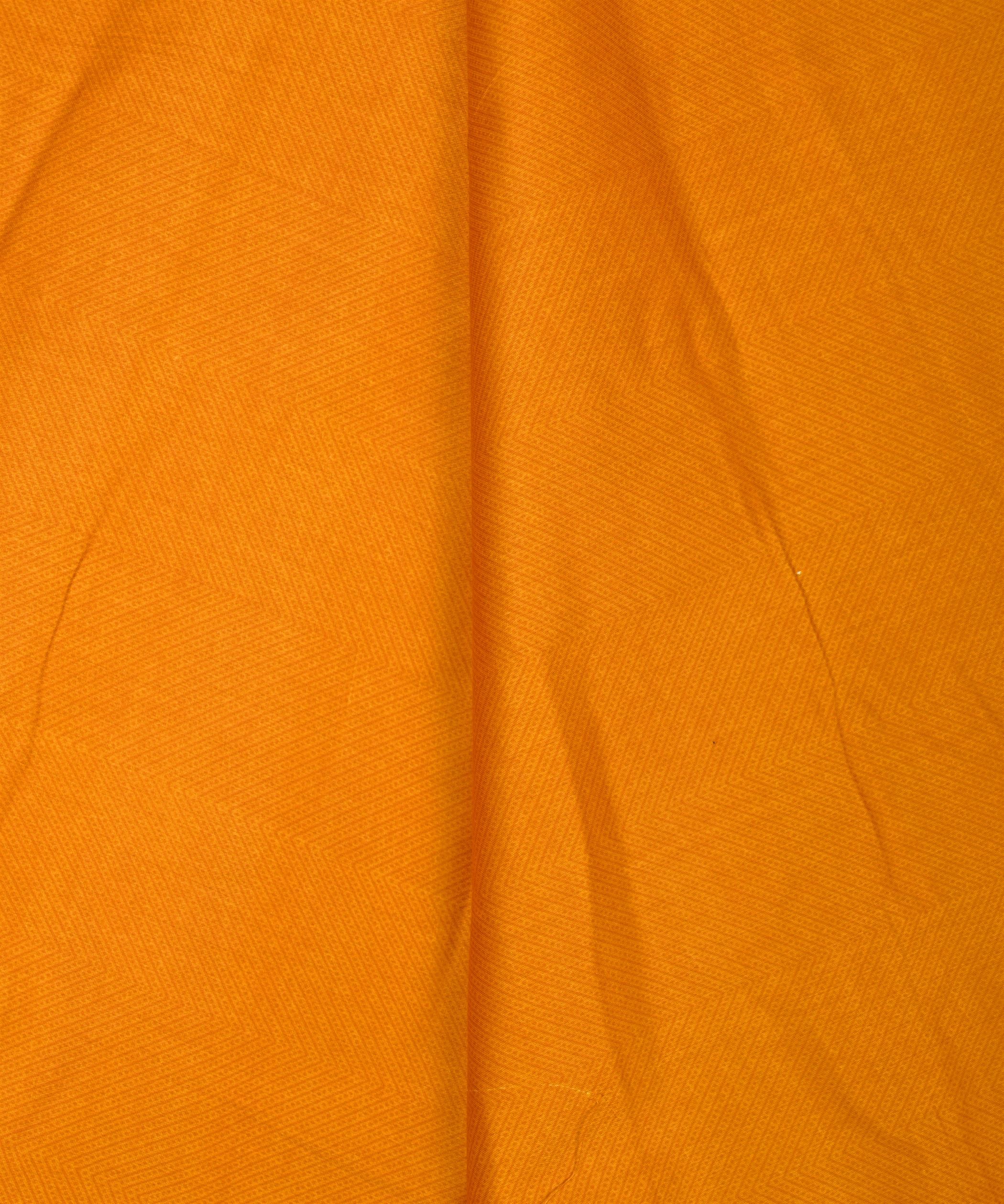 Mustard Yellow Printed Cotton Satin fabric-3