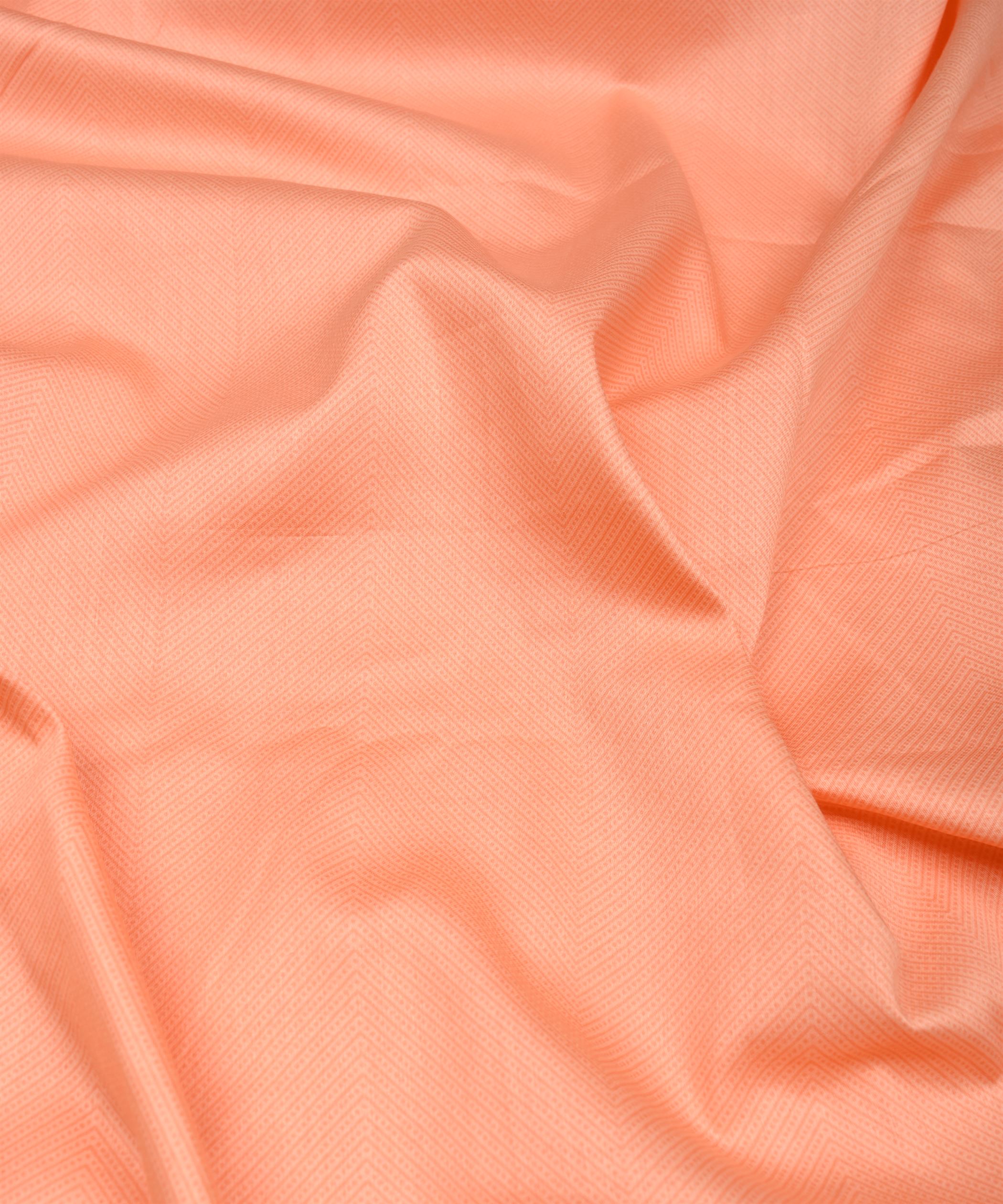 Peach Printed Cotton Satin fabric-3