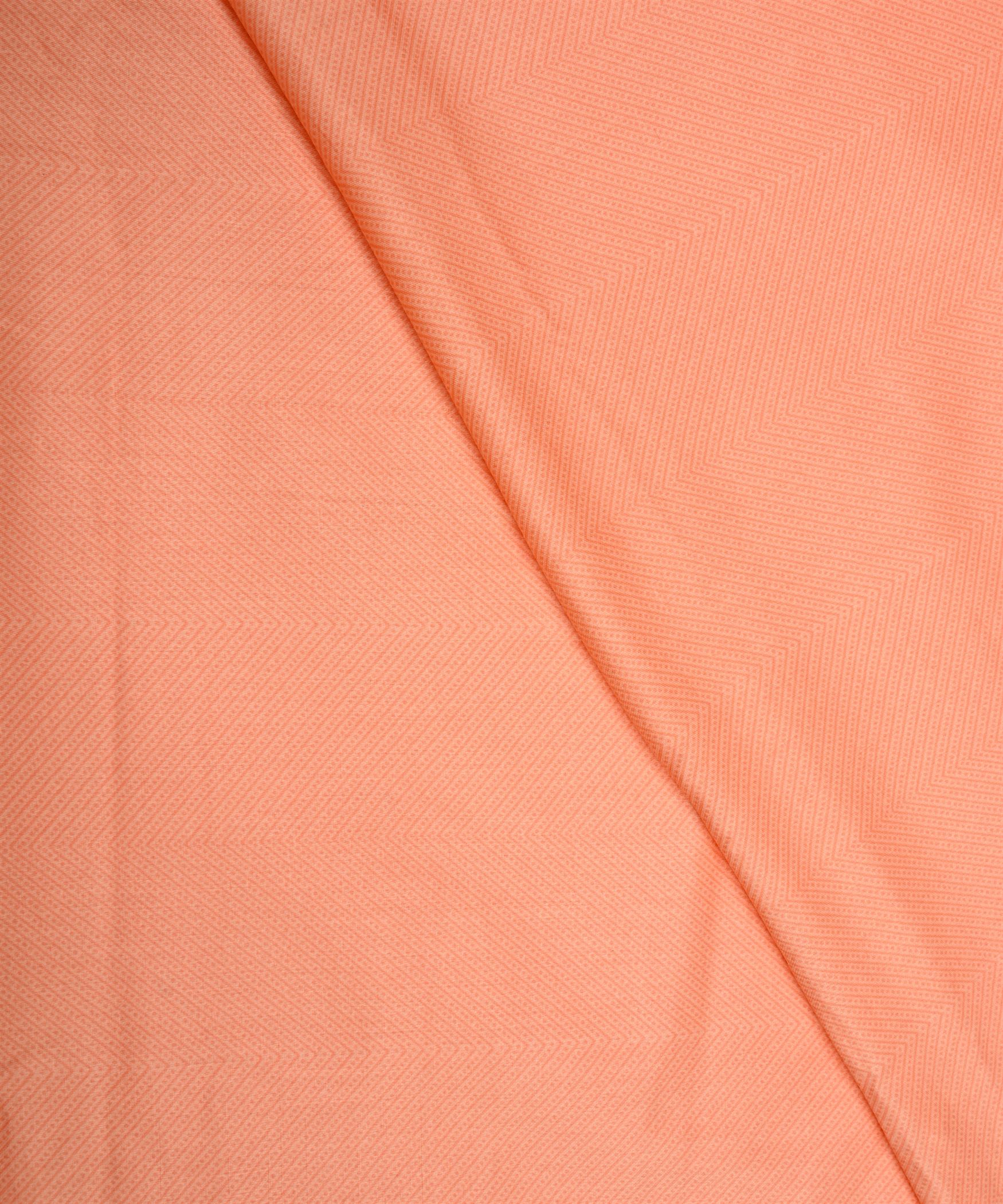 Peach Printed Cotton Satin fabric-3