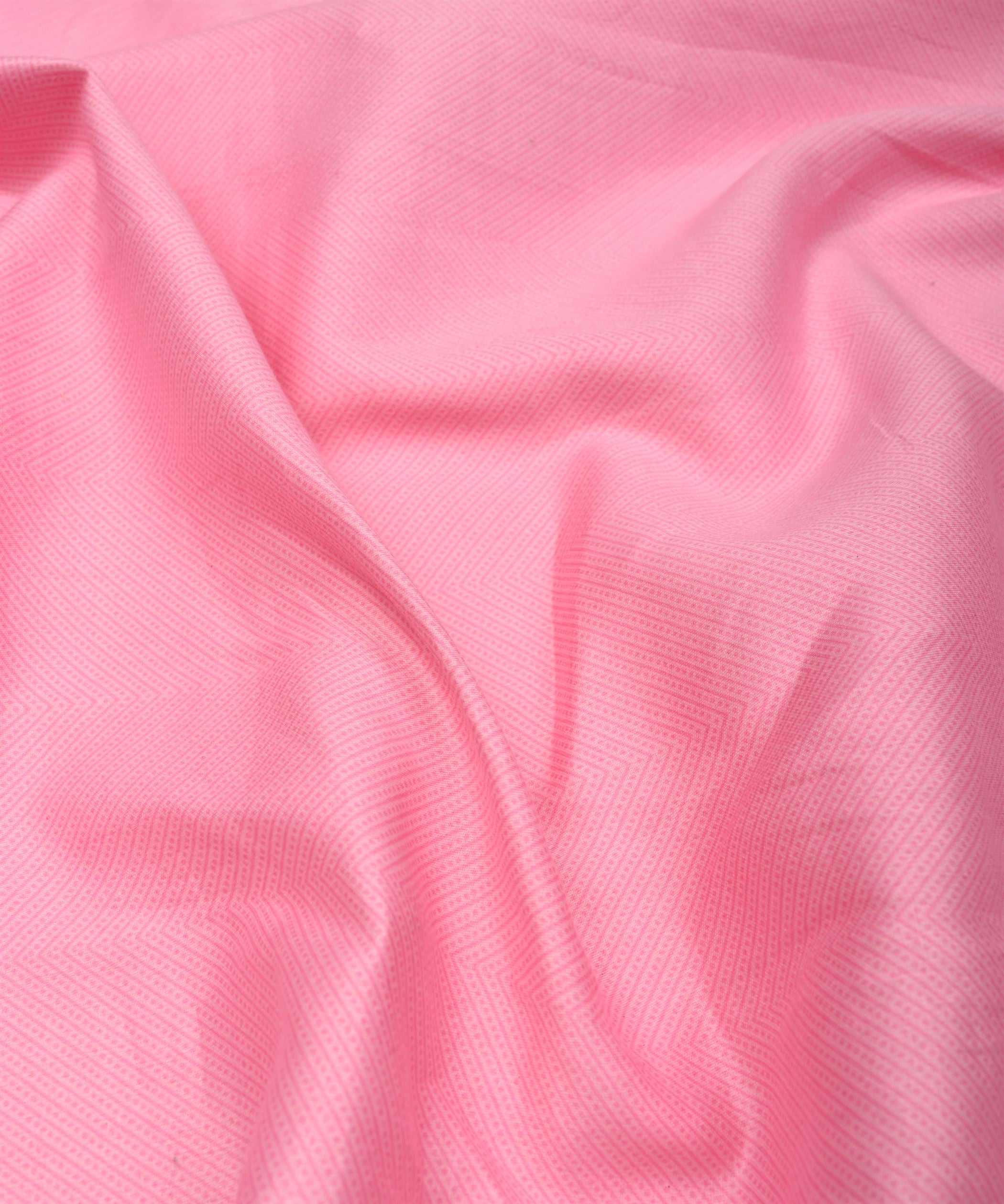 Pink Printed Cotton Satin fabric-3