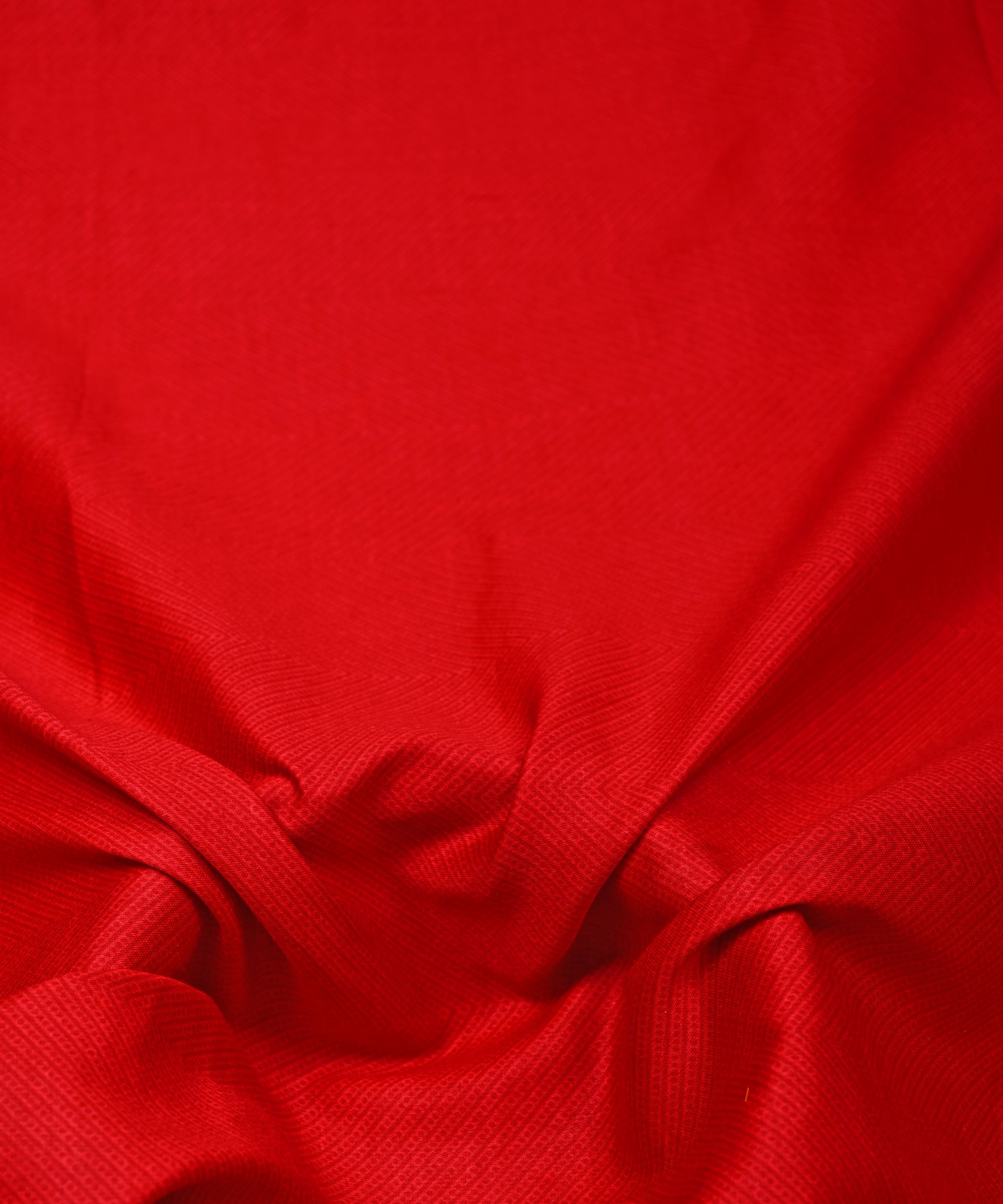 Red Printed Cotton Satin fabric-3
