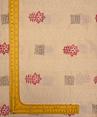 Emroidered Pink batik Handblock printed Mal Cotton fabric with mirror work
