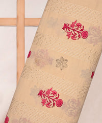 Emroidered Pink batik Handblock printed Mal Cotton fabric with mirror work