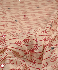 Red batik Handblock printed Mal Cotton fabric