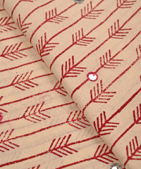 Red batik Handblock printed Mal Cotton fabric
