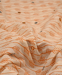 Rust batik Handblock printed Mal Cotton fabric
