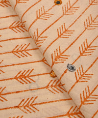 Rust batik Handblock printed Mal Cotton fabric