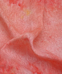 Red Textured silk Fabric with Spray Print