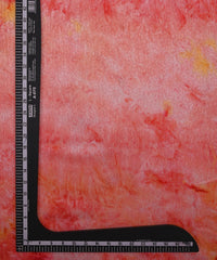 Red Textured silk Fabric with Spray Print
