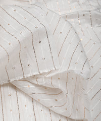 Chanderi Cotton Dyeable Fabric with Sequins & Jari