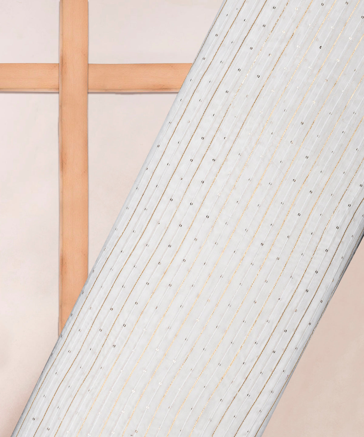 Chanderi Cotton Dyeable Fabric with Sequins & Jari