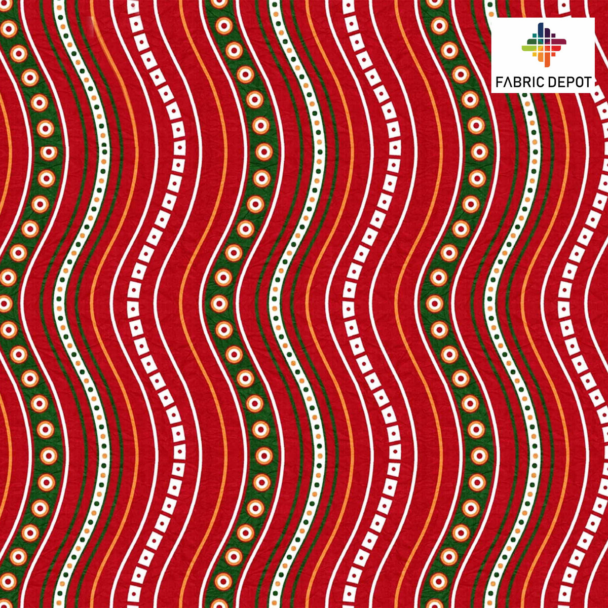 Red Bandhani Lehariya Print