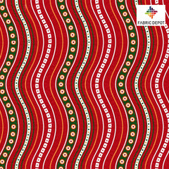 Red Bandhani Lehariya Print