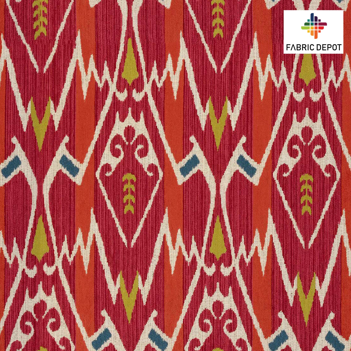 Red Macro Ikat Print