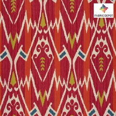 Red Macro Ikat Print