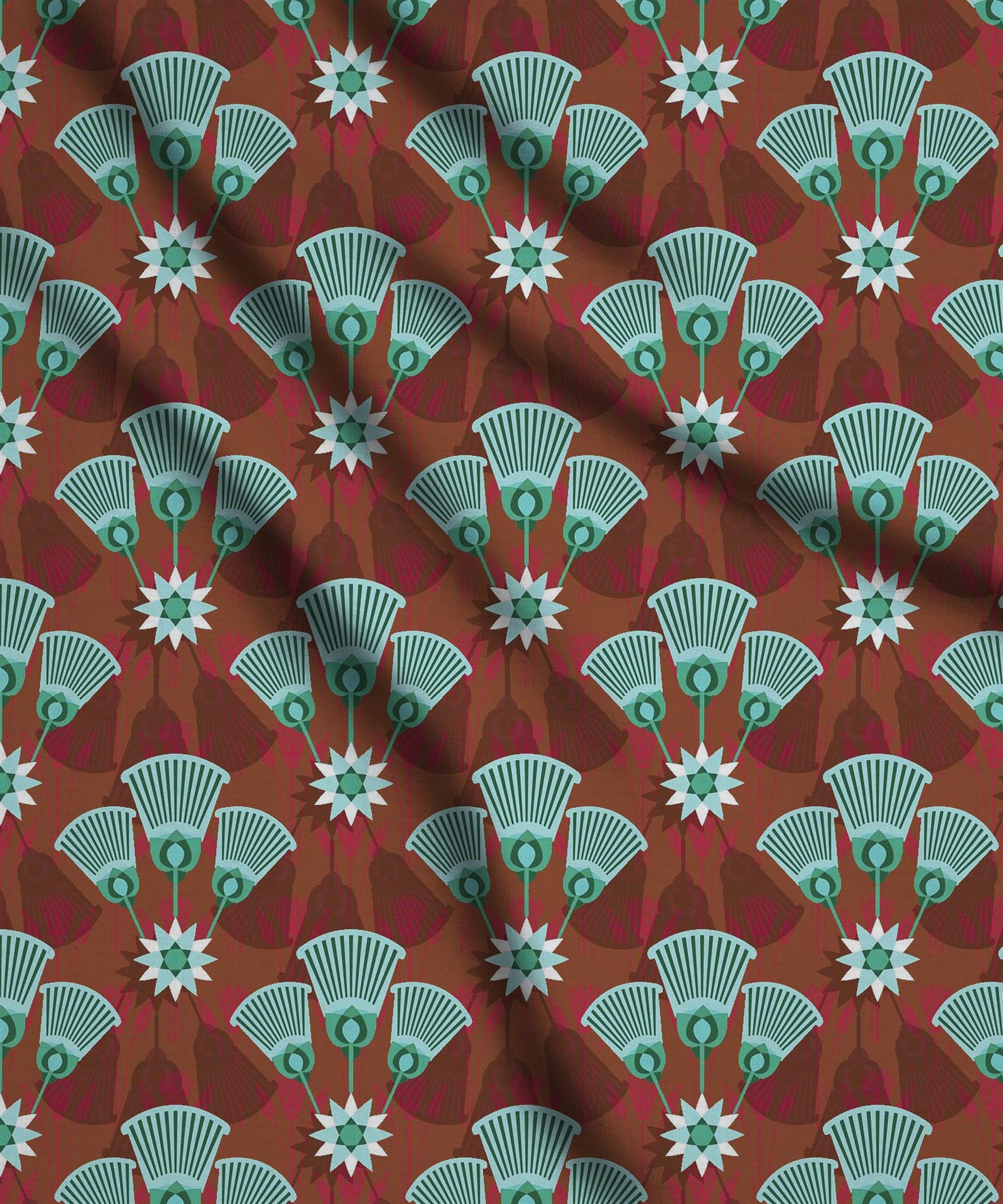 Funny Rust Pattern Buy Rust Orange Funny Bell Print Online at Wholesale Prices | – Fabric ...