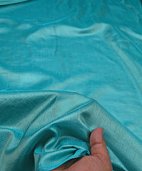 Aquamarine Plain Dyed Sana Silk Fabric