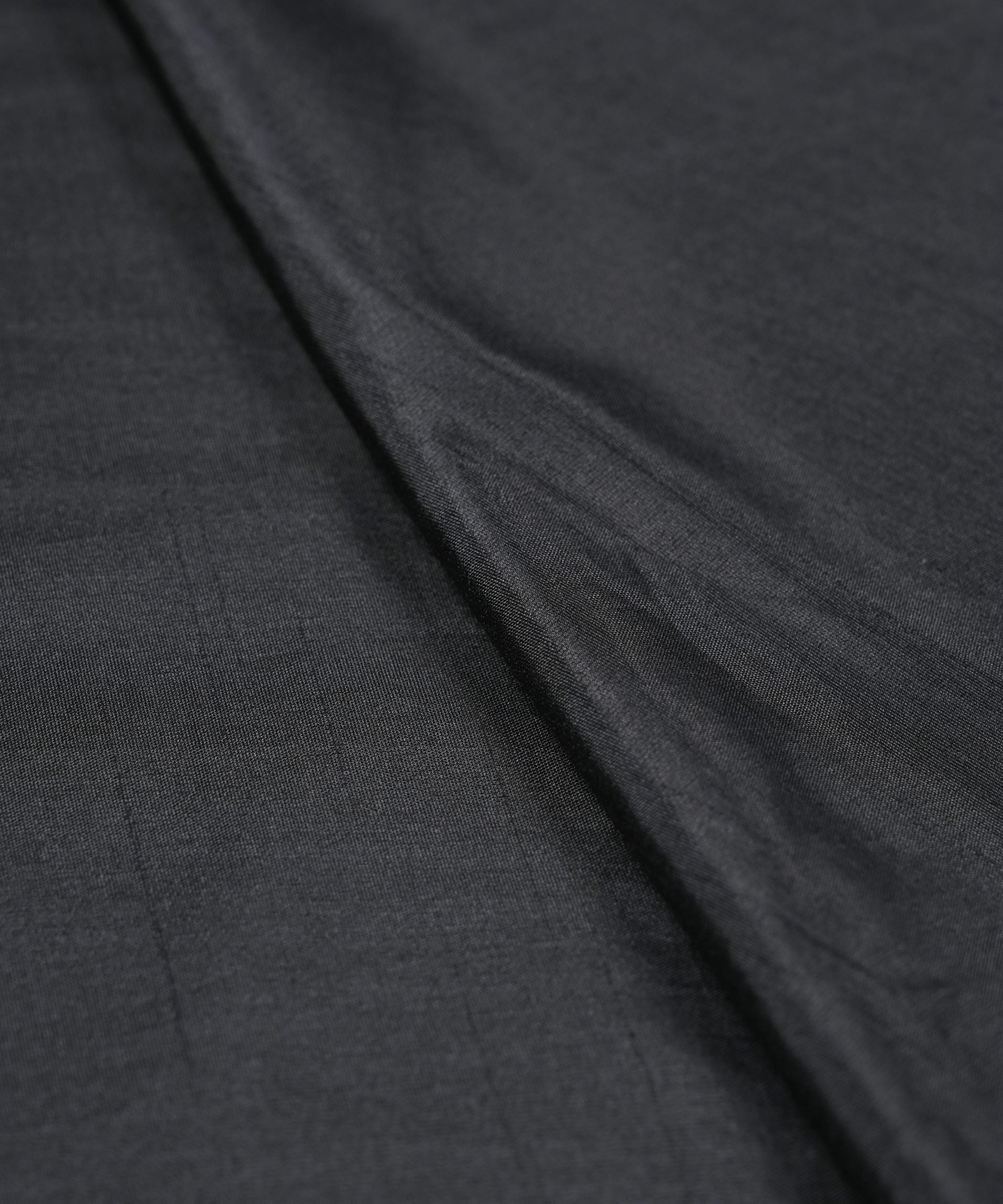 Black Plain Dyed Sana Silk Fabric