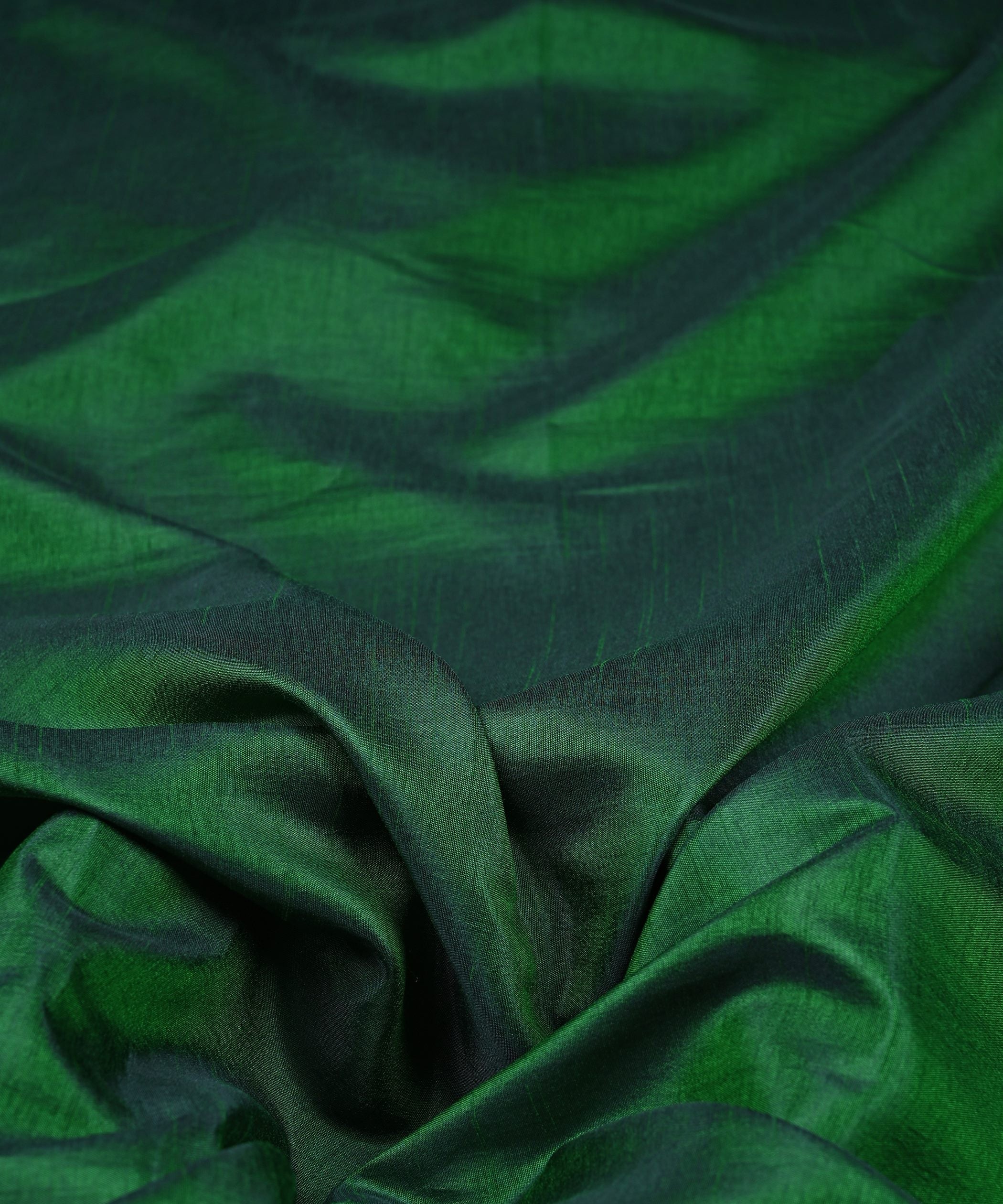Bottle Green Plain Dyed Sana Silk Fabric