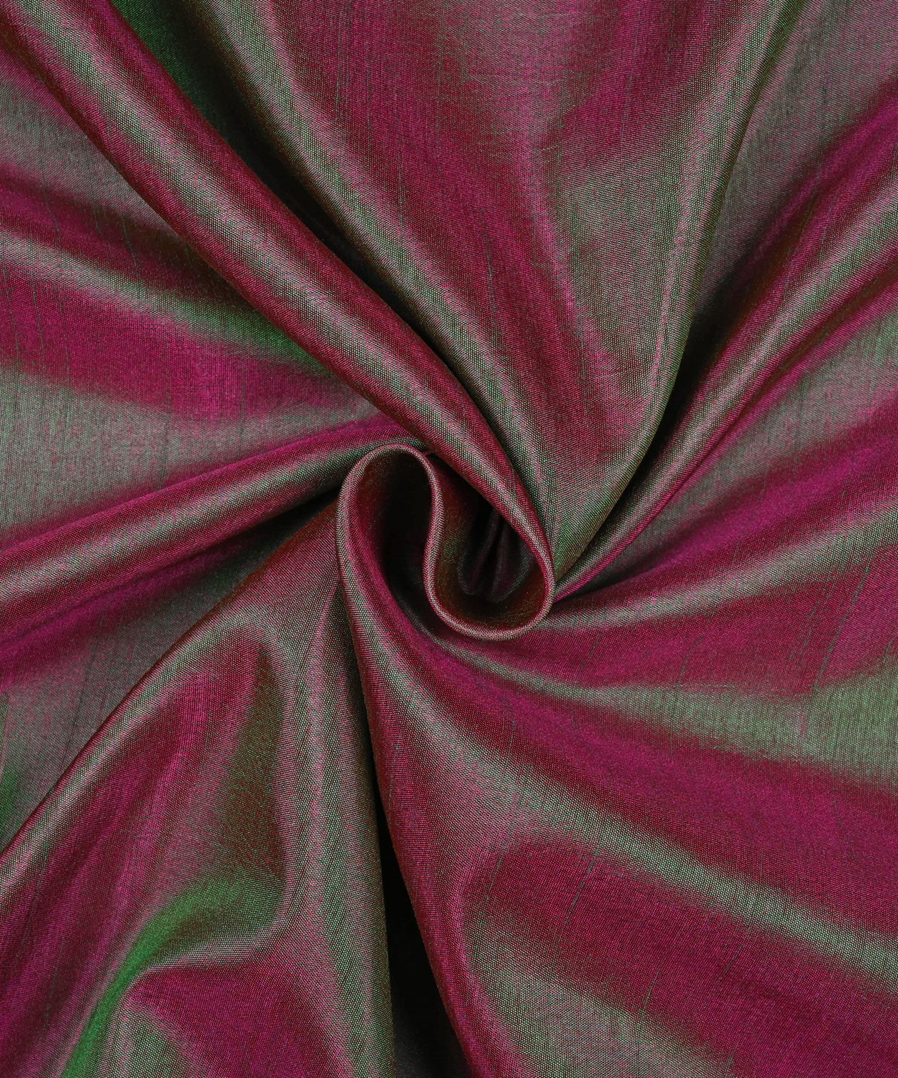 Hot Pink-Green Plain Dyed Sana Silk Fabric