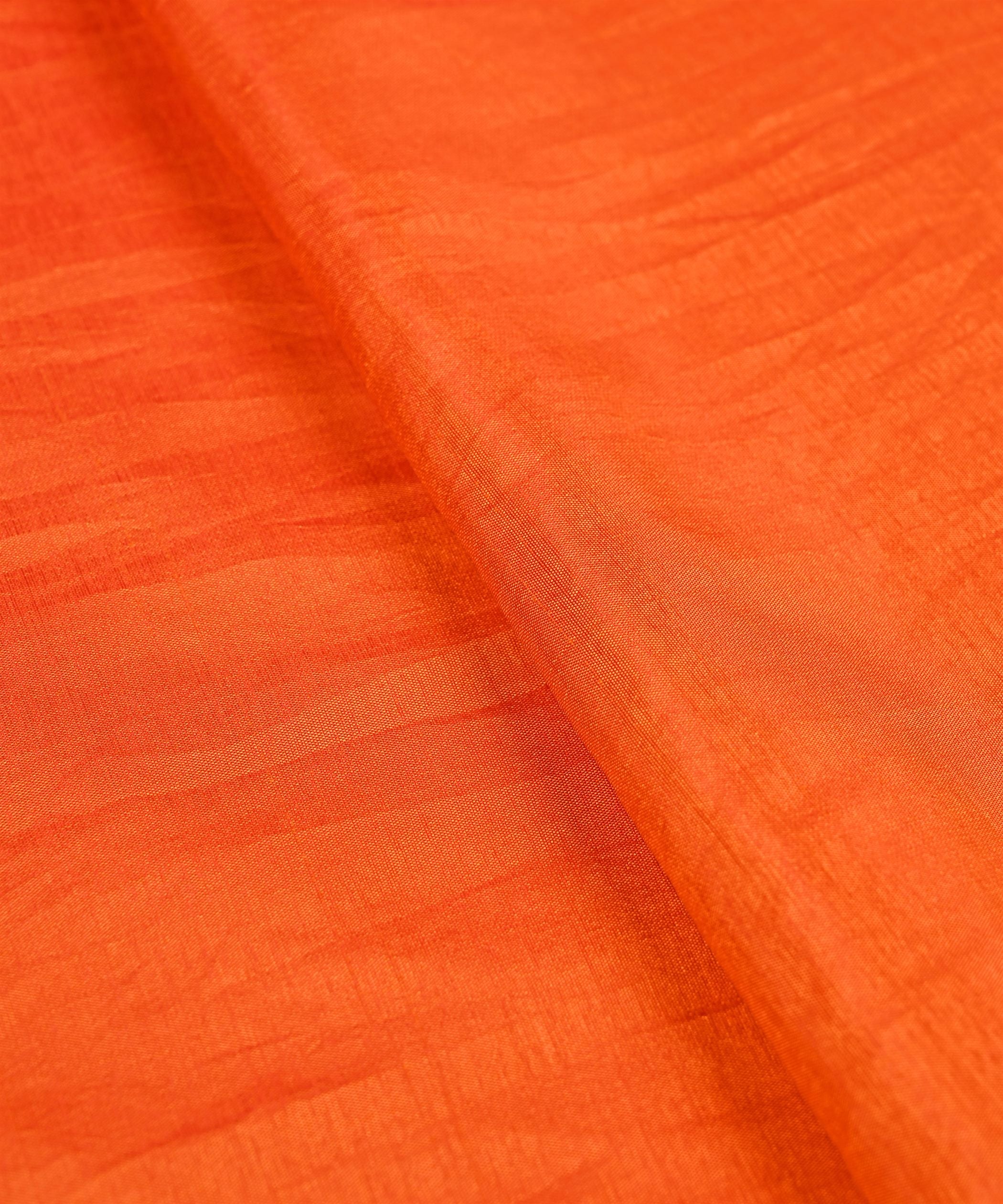 Mustard Orange Plain Dyed Sana Silk Fabric