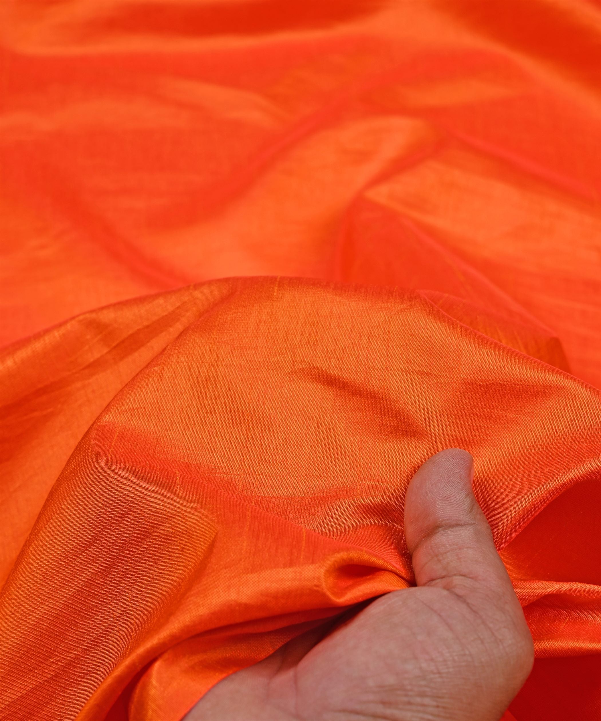 Mustard Orange Plain Dyed Sana Silk Fabric