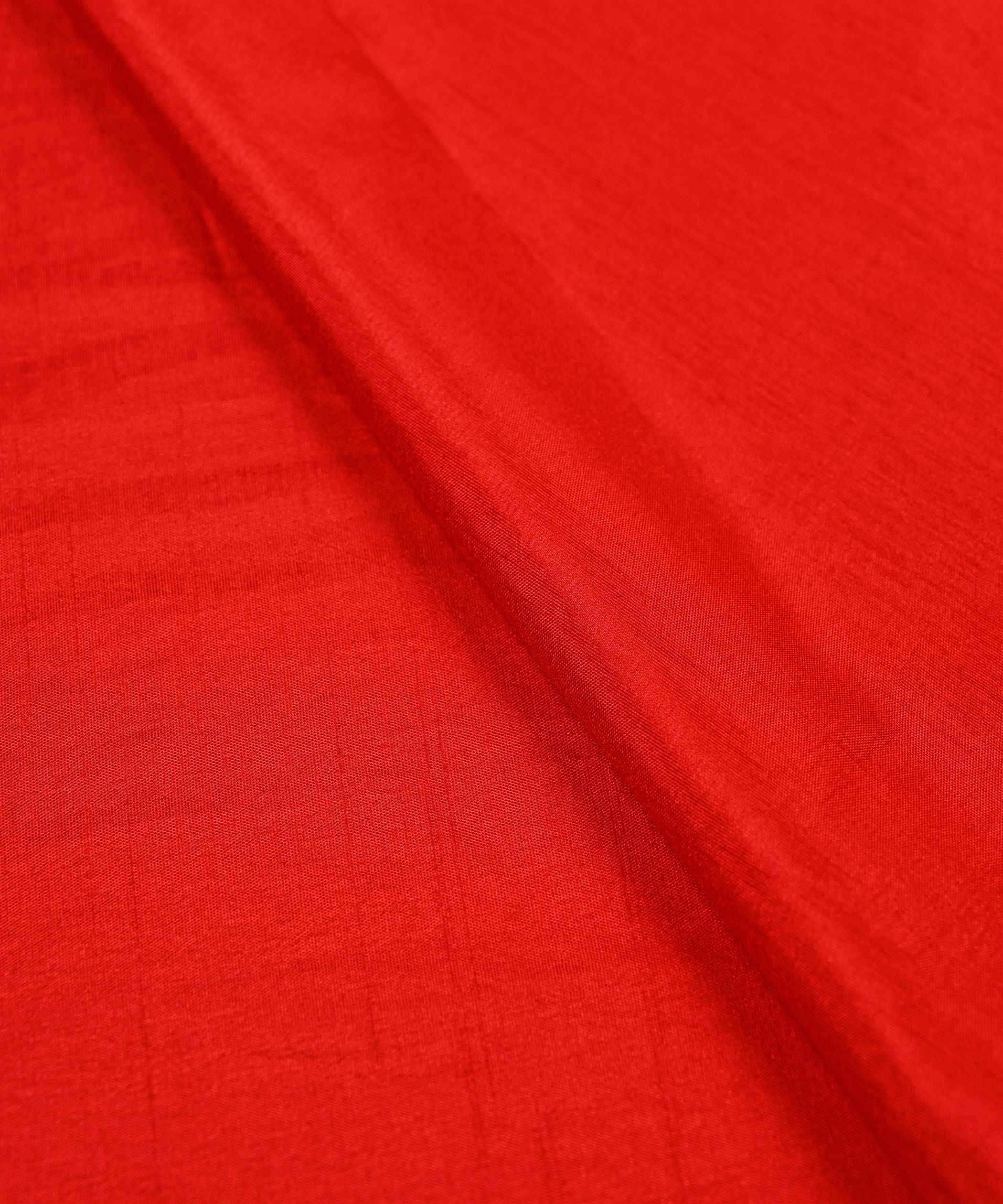 Red Plain Dyed Sana Silk Fabric