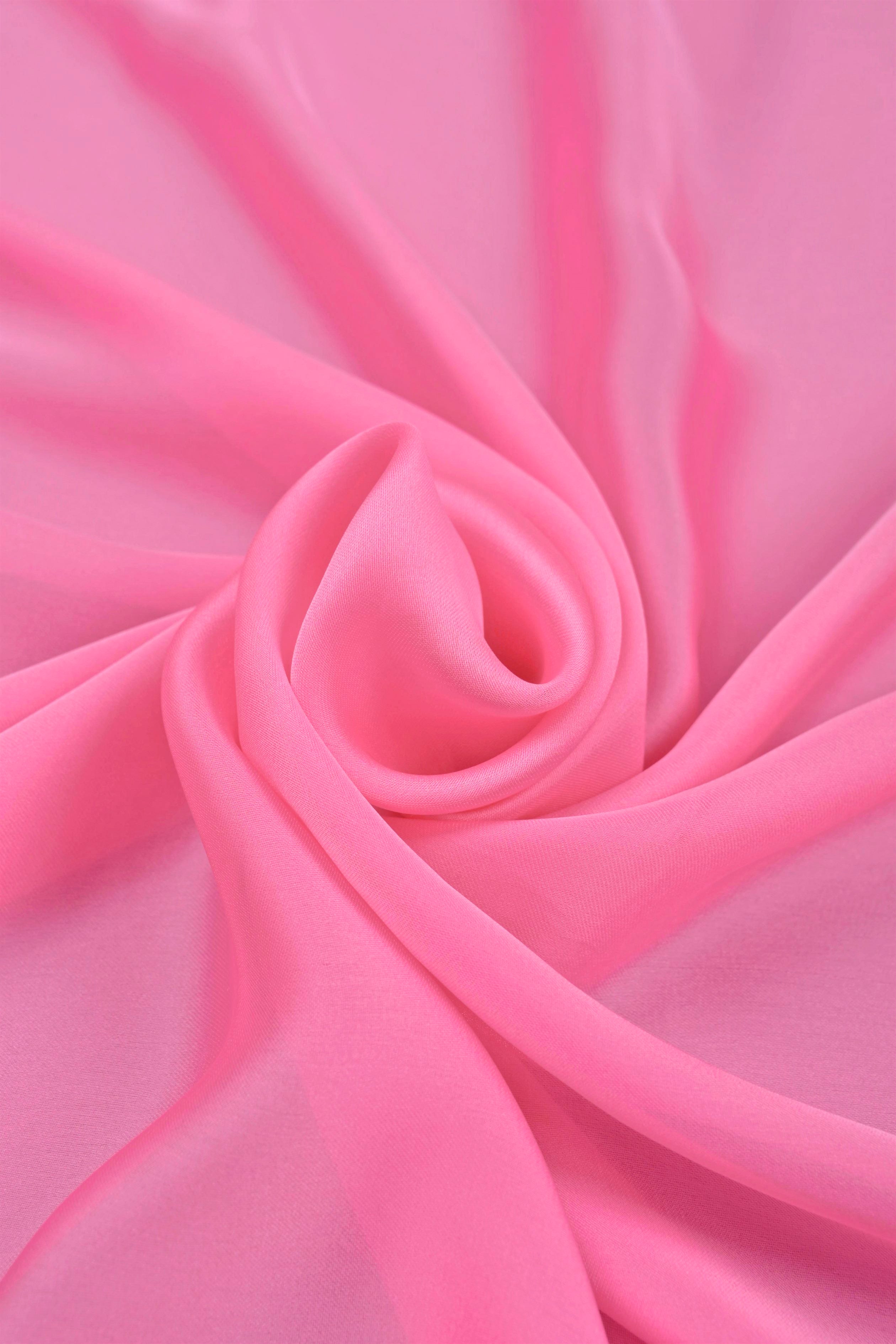 Baby Pink Plain Dyed Satin Georgette Fabric