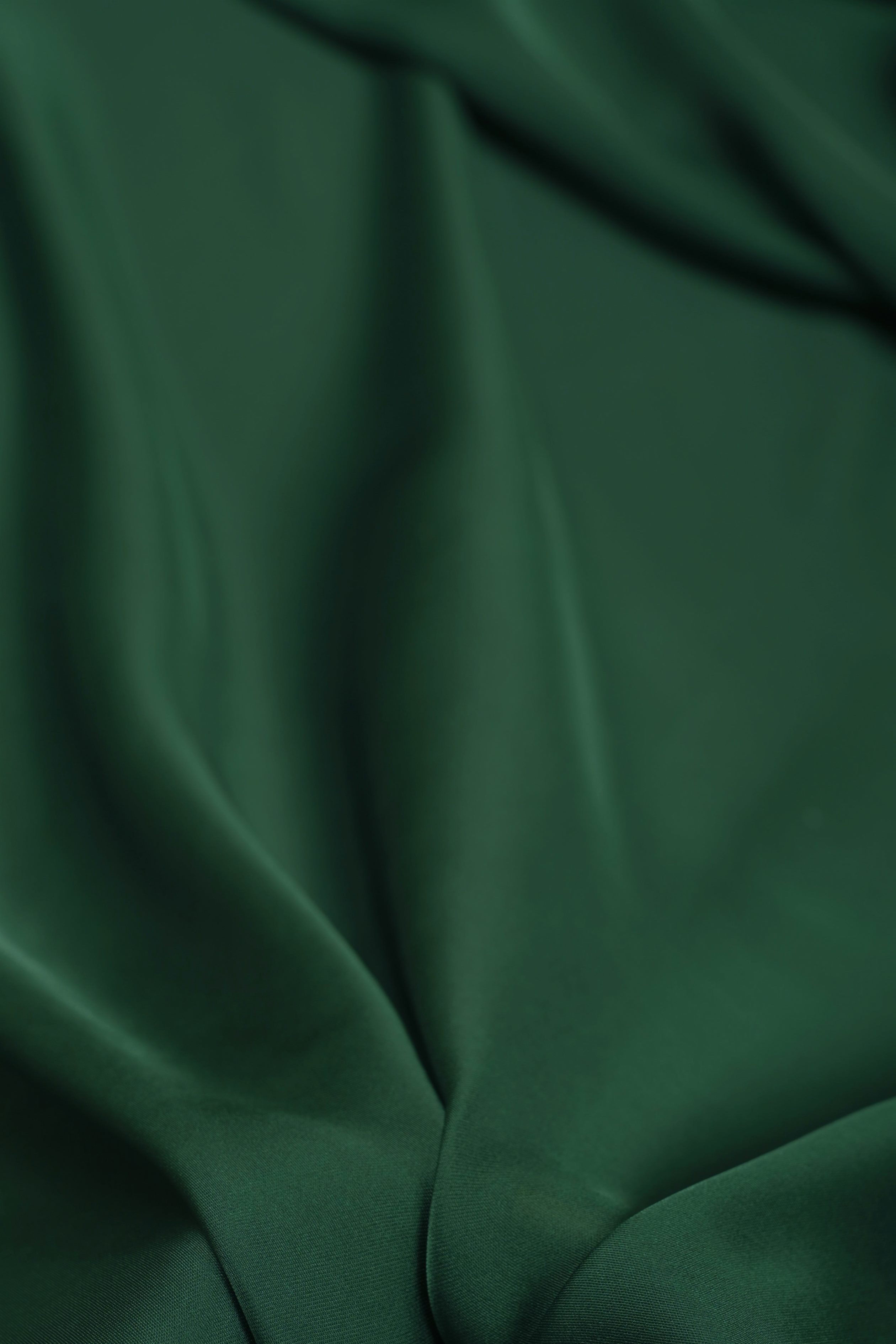 Cationic Bottle Green Plain Dyed Satin Georgette Fabric