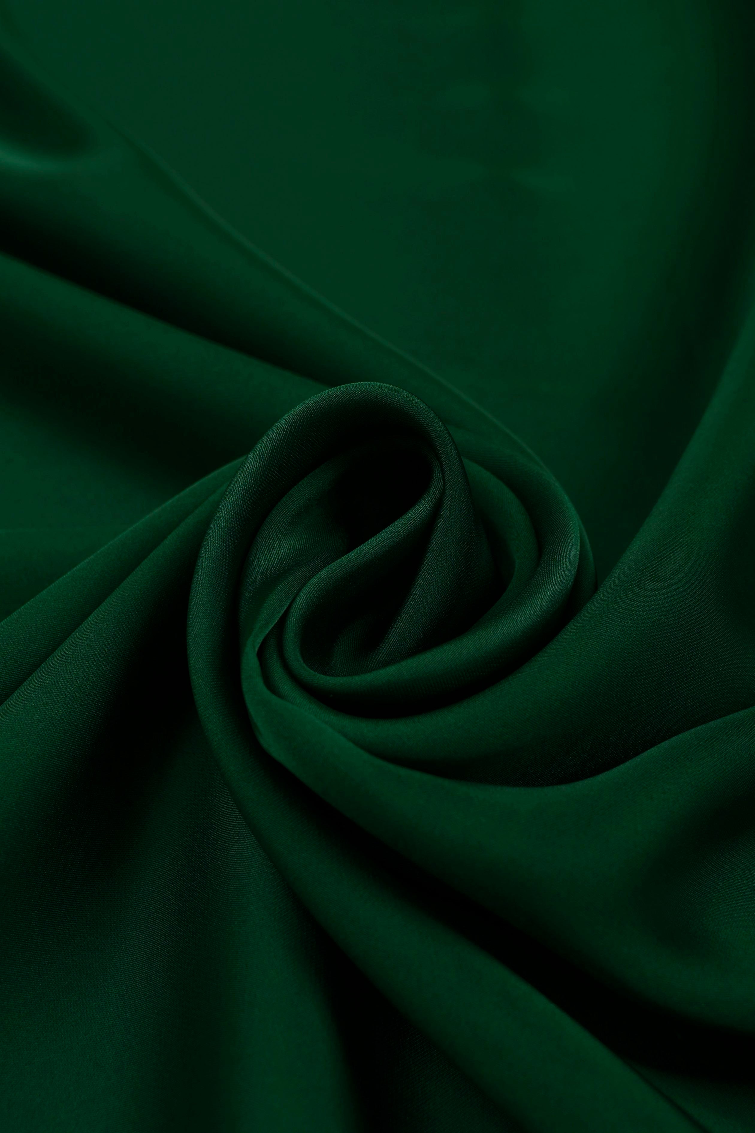 Cationic Dark Green Plain Dyed Satin Georgette Fabric